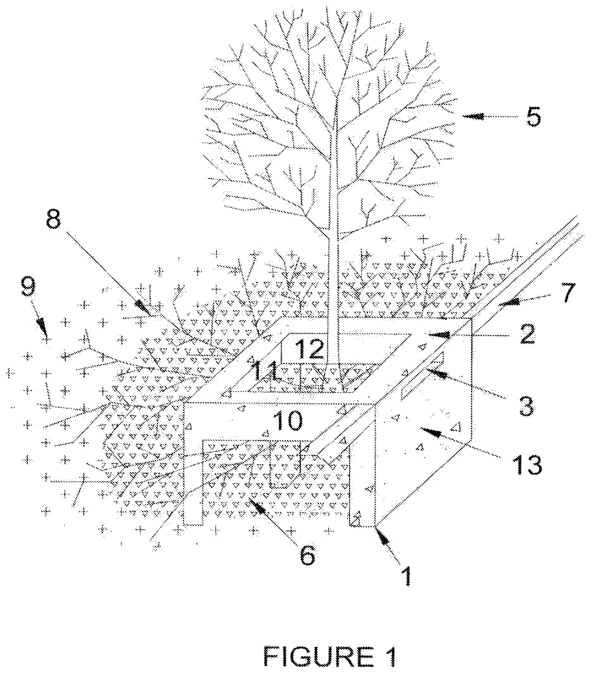 Patent US12359419 Figure 1 – Stormwater biofiltration system and method