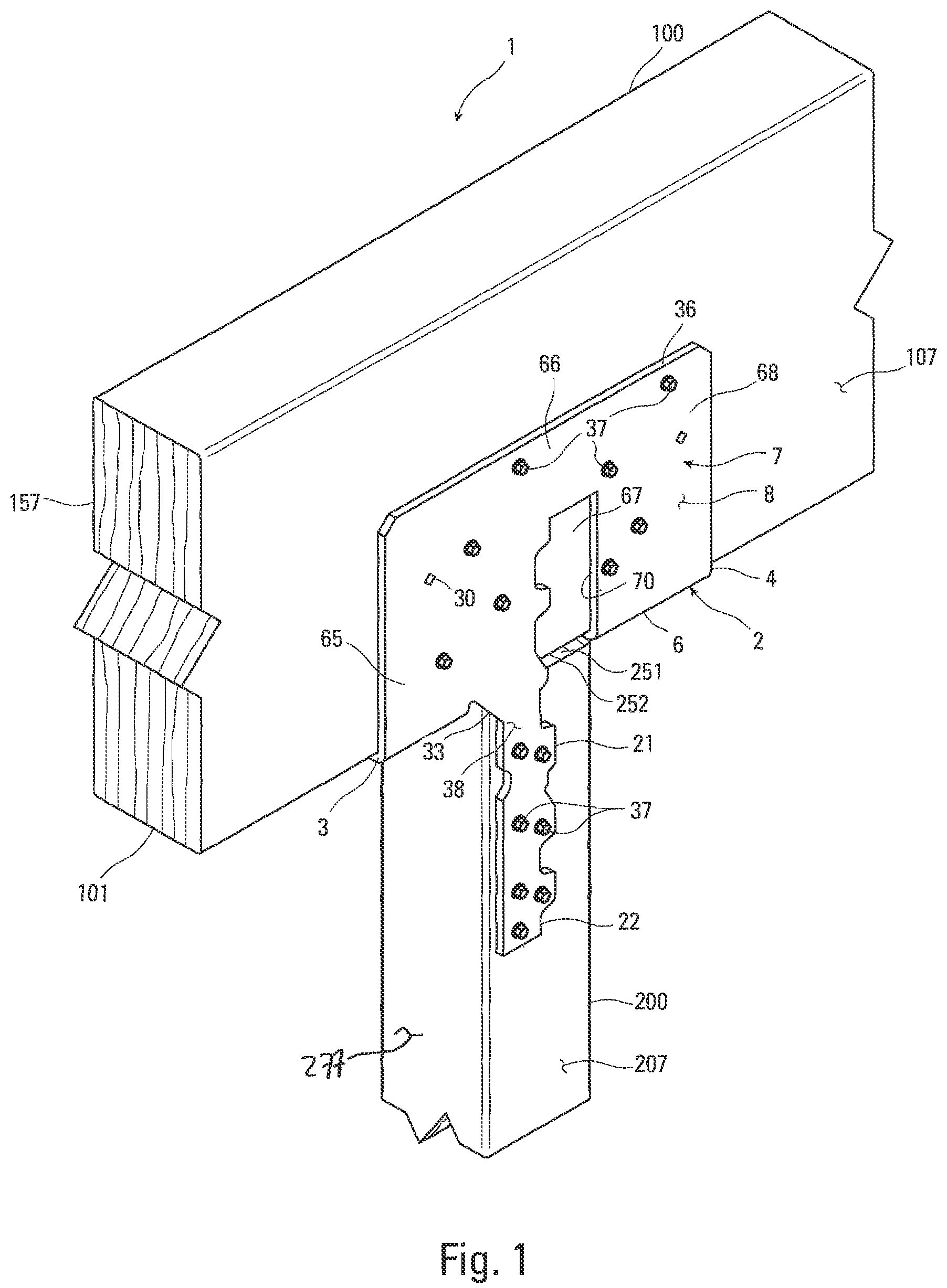 Patent US12359422 Figure 1 – Column cap