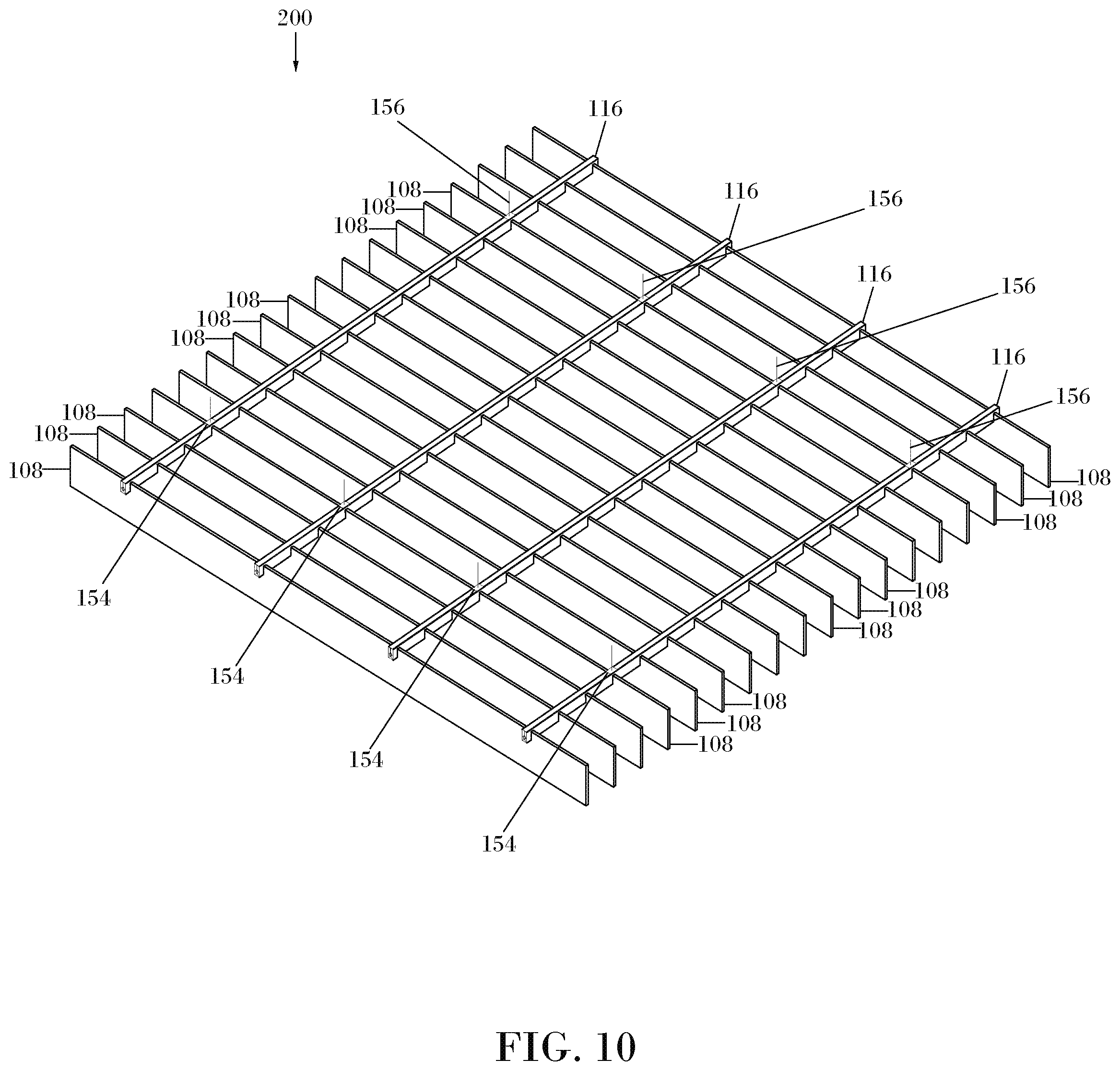 Patent US12359428 Figure 8 – Ceiling system