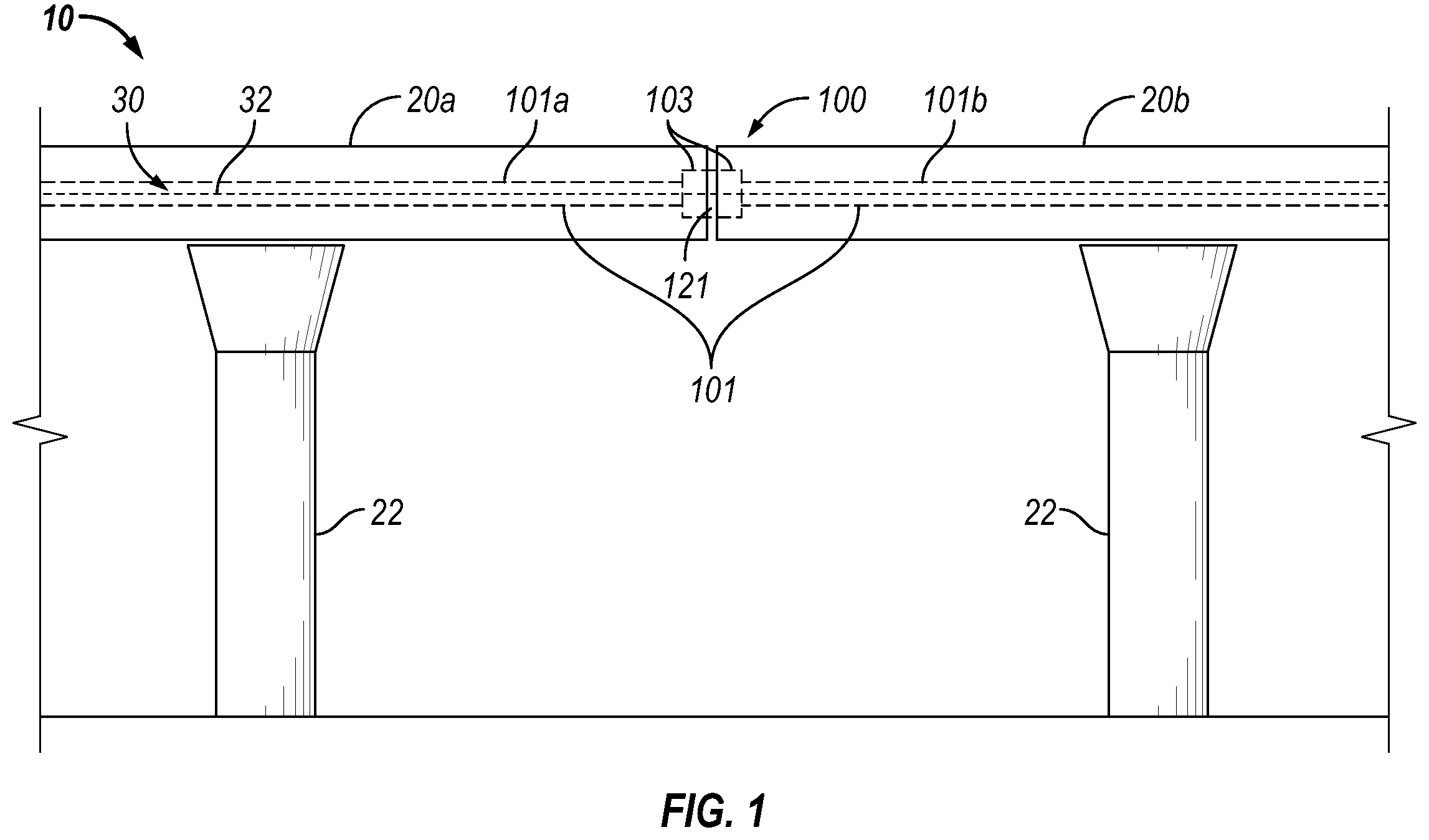 Patent US12359430 Figure 1 – Span to span duct coupler