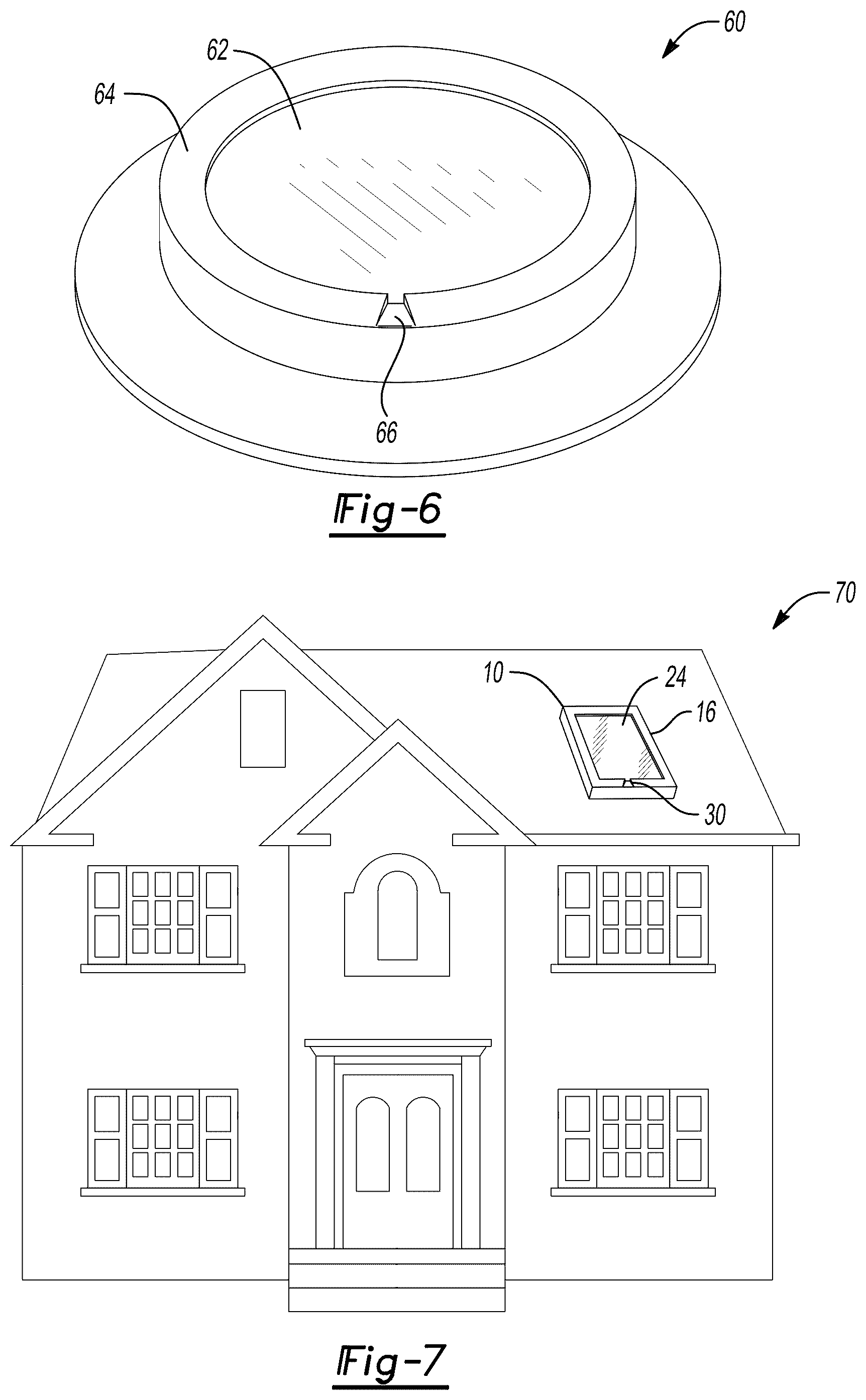 Patent US12359435 Figure 5 – Skylight frame with drain notches