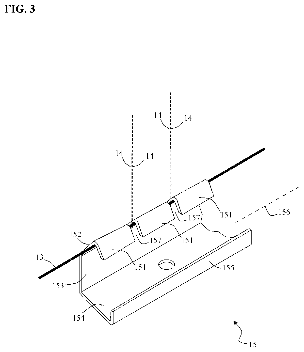 Patent US12359437 Figure 3 – Method and device for attaching a metal mesh screen to a building