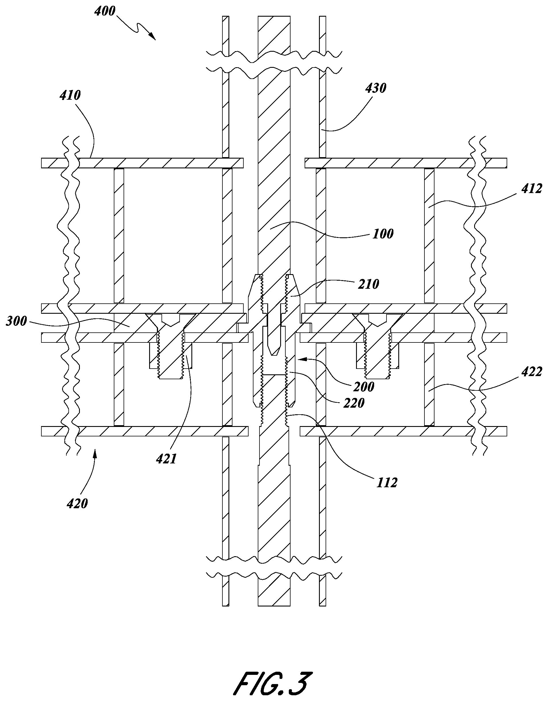 Patent US12359439 Figure 3 – Modular construction connection mechanism