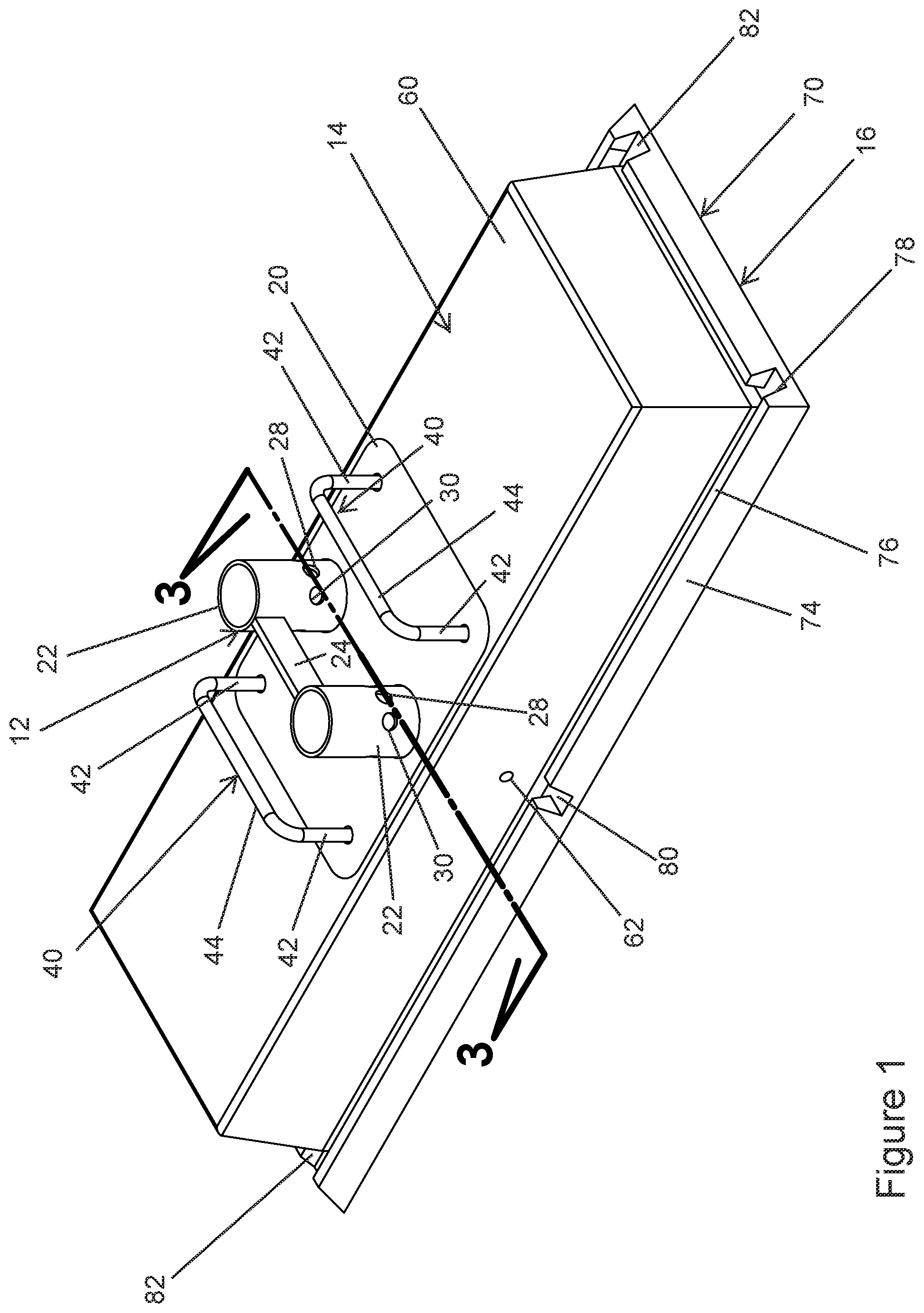 Patent US12359440 Figure 1 – Guard rail base and methods associated therewith