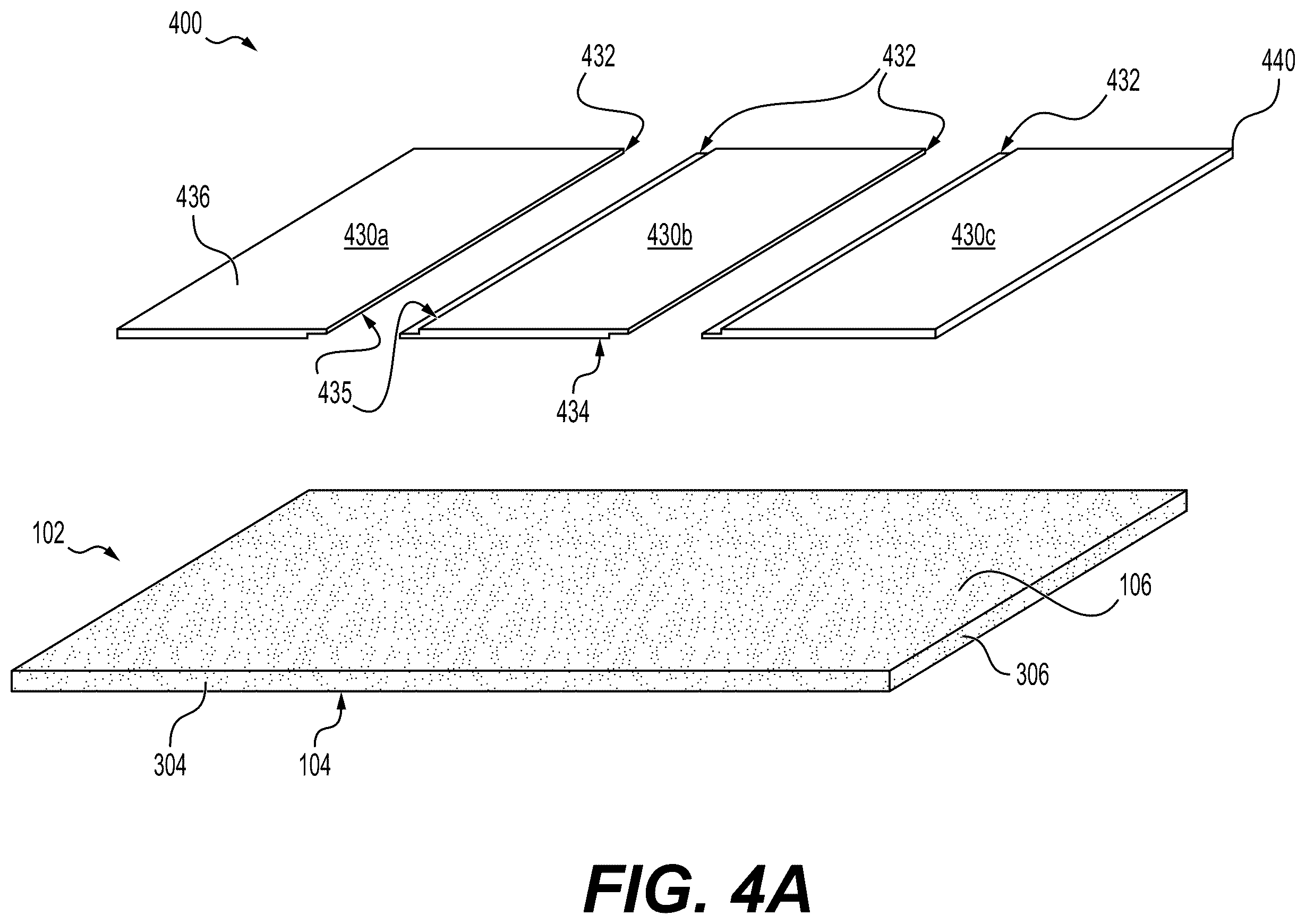 Patent US12359442 Figure 4 – Reinforced porcelain panel product for enhanced structural protection