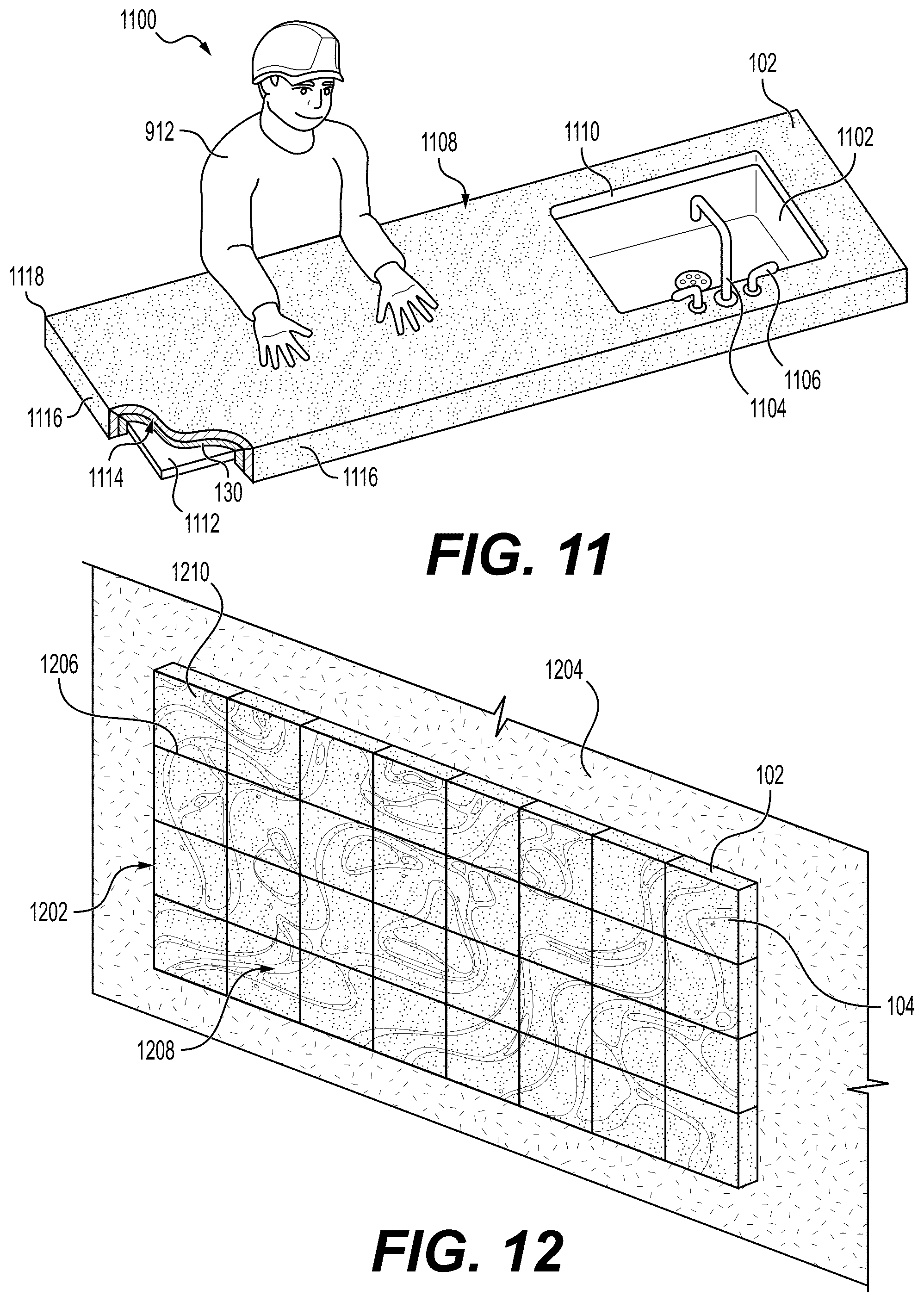 Patent US12359442 Figure 16 – Reinforced porcelain panel product for enhanced structural protection