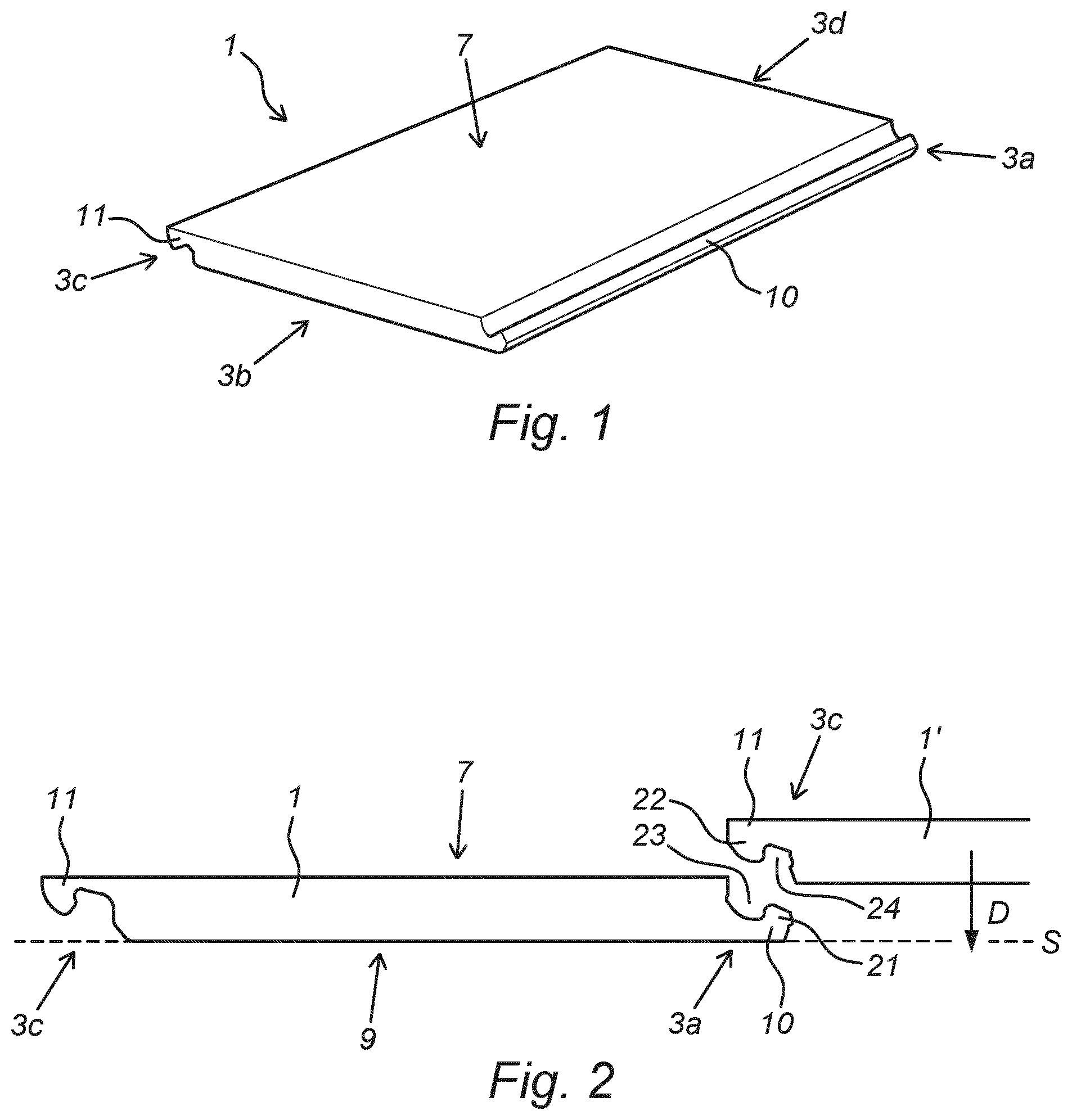 Patent US12359444 Figure 1 – Panel suitable as a floor, ceiling or wall covering, and covering for a floor, ceiling or wall, which is constituted by a multitude of such panels