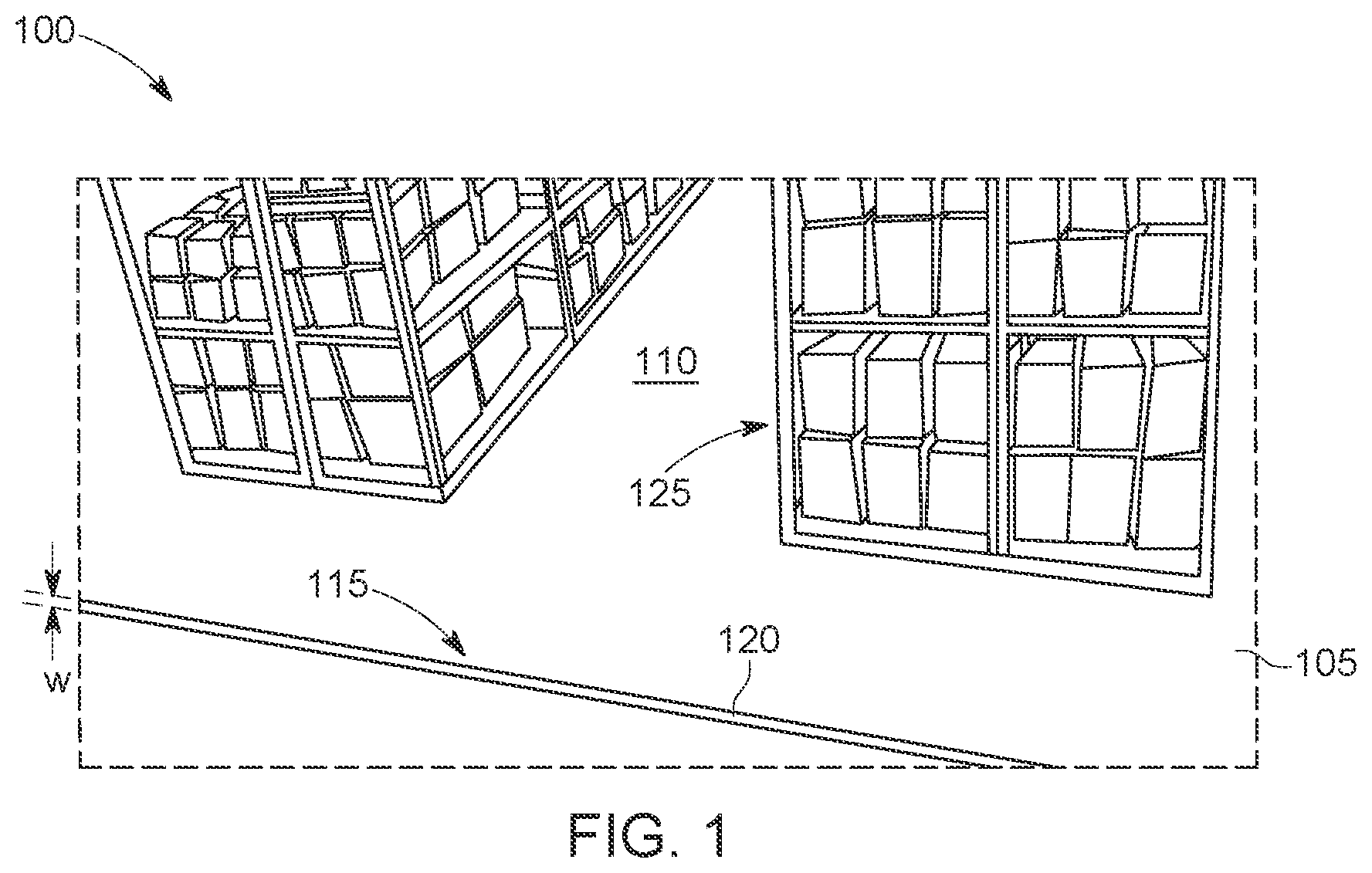 Patent US12359447 Figure 1 – Embedded concrete marking