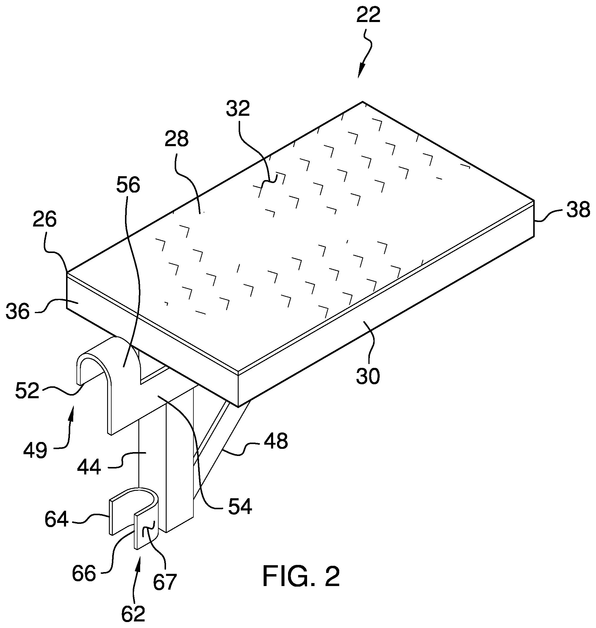Patent US12359450 Figure 2 – Scaffold safety assembly