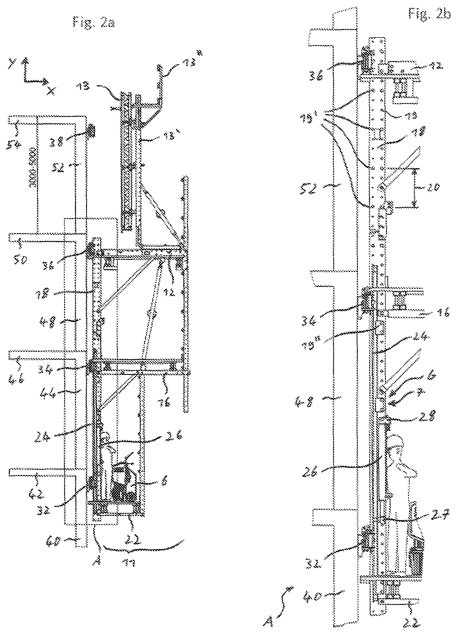 Patent US12359451 Figure 2 – Assembly consisting of a climbing rail and a climbing lift rail for a rail-guided