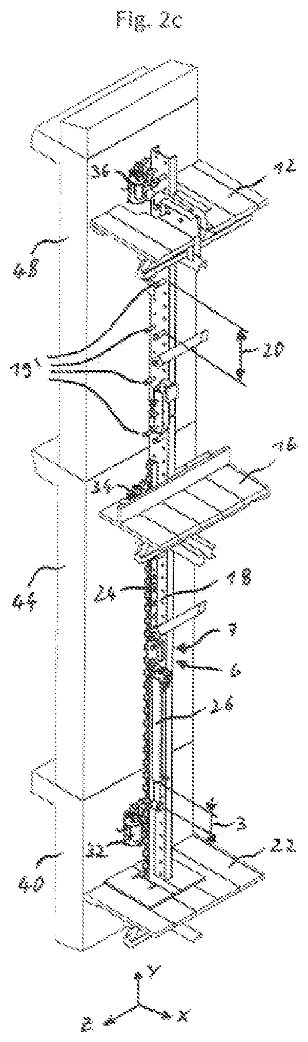 Patent US12359451 Figure 3 – Assembly consisting of a climbing rail and a climbing lift rail for a rail-guided