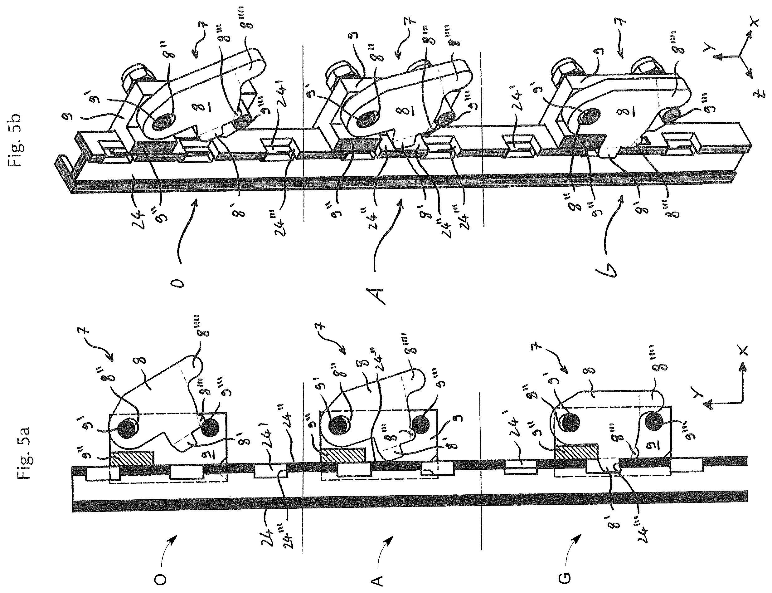Patent US12359451 Figure 6 – Assembly consisting of a climbing rail and a climbing lift rail for a rail-guided