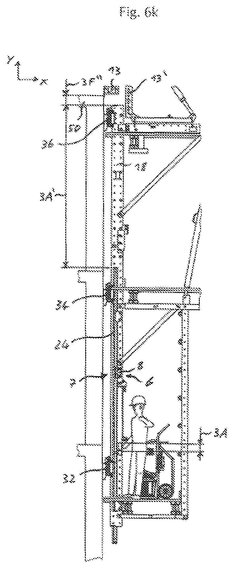Patent US12359451 Figure 12 – Assembly consisting of a climbing rail and a climbing lift rail for a rail-guided