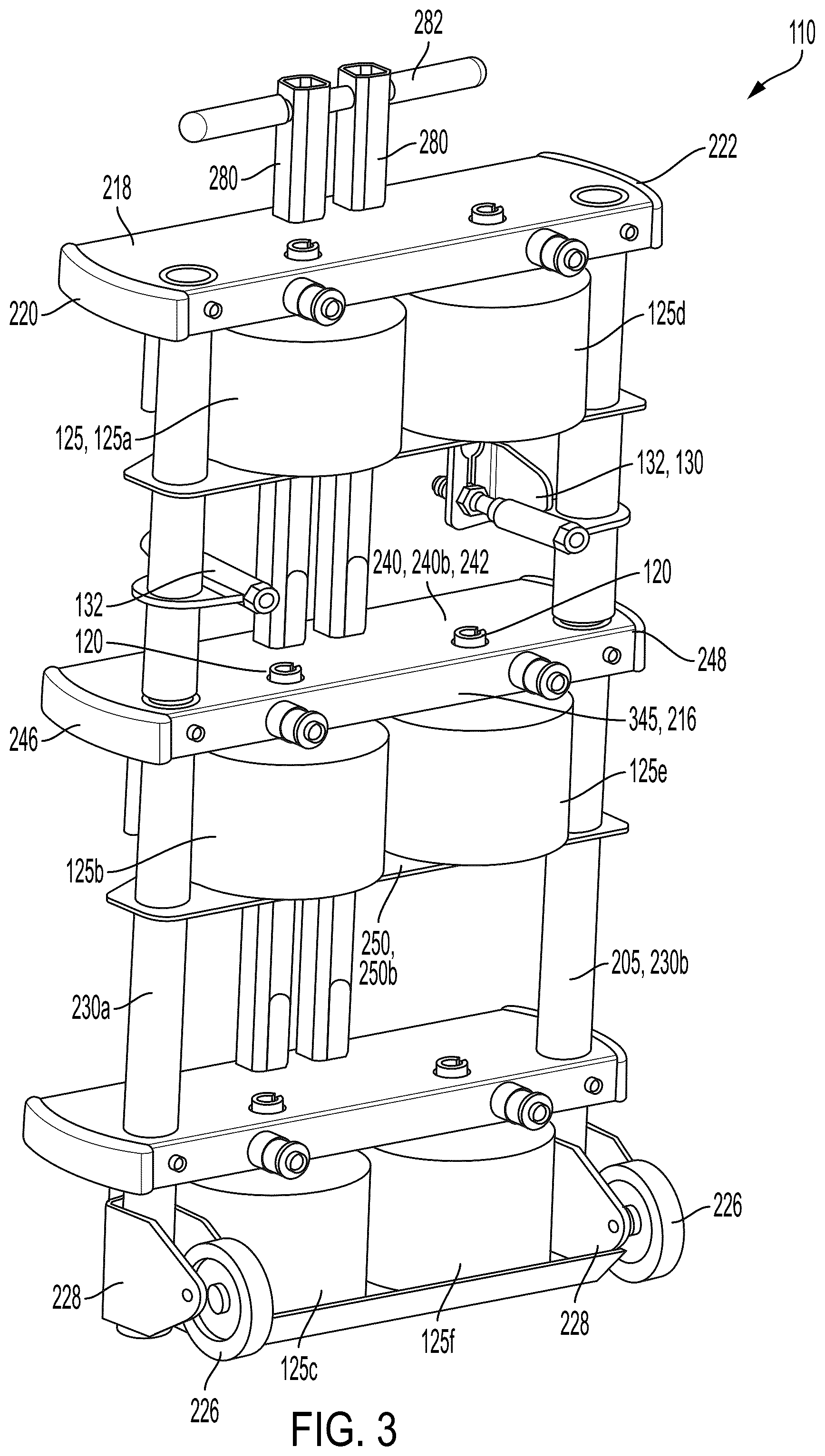 Patent US12359452 Figure 3 – Fall protection system and guardrail post assembly therefor