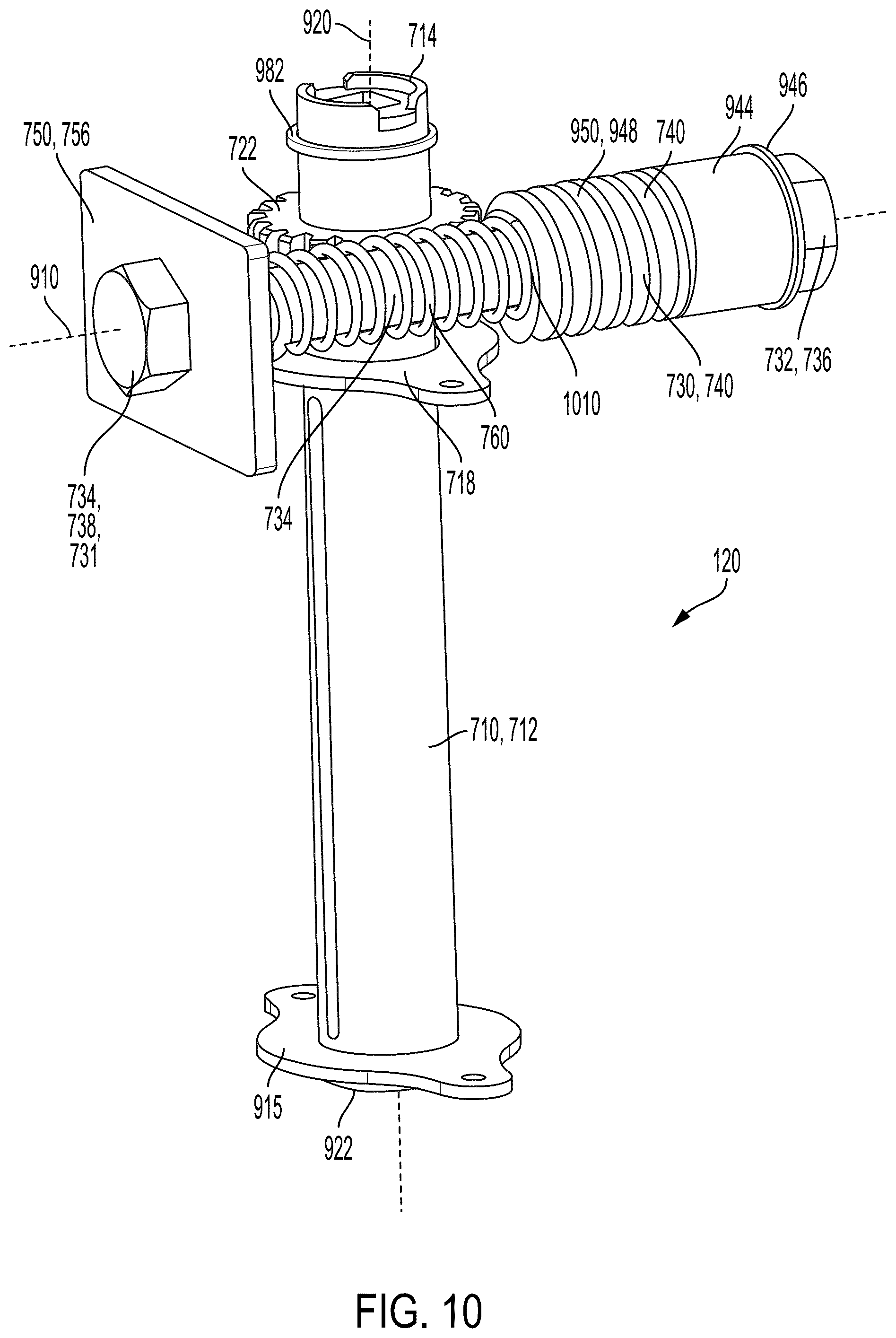 Patent US12359452 Figure 8 – Fall protection system and guardrail post assembly therefor