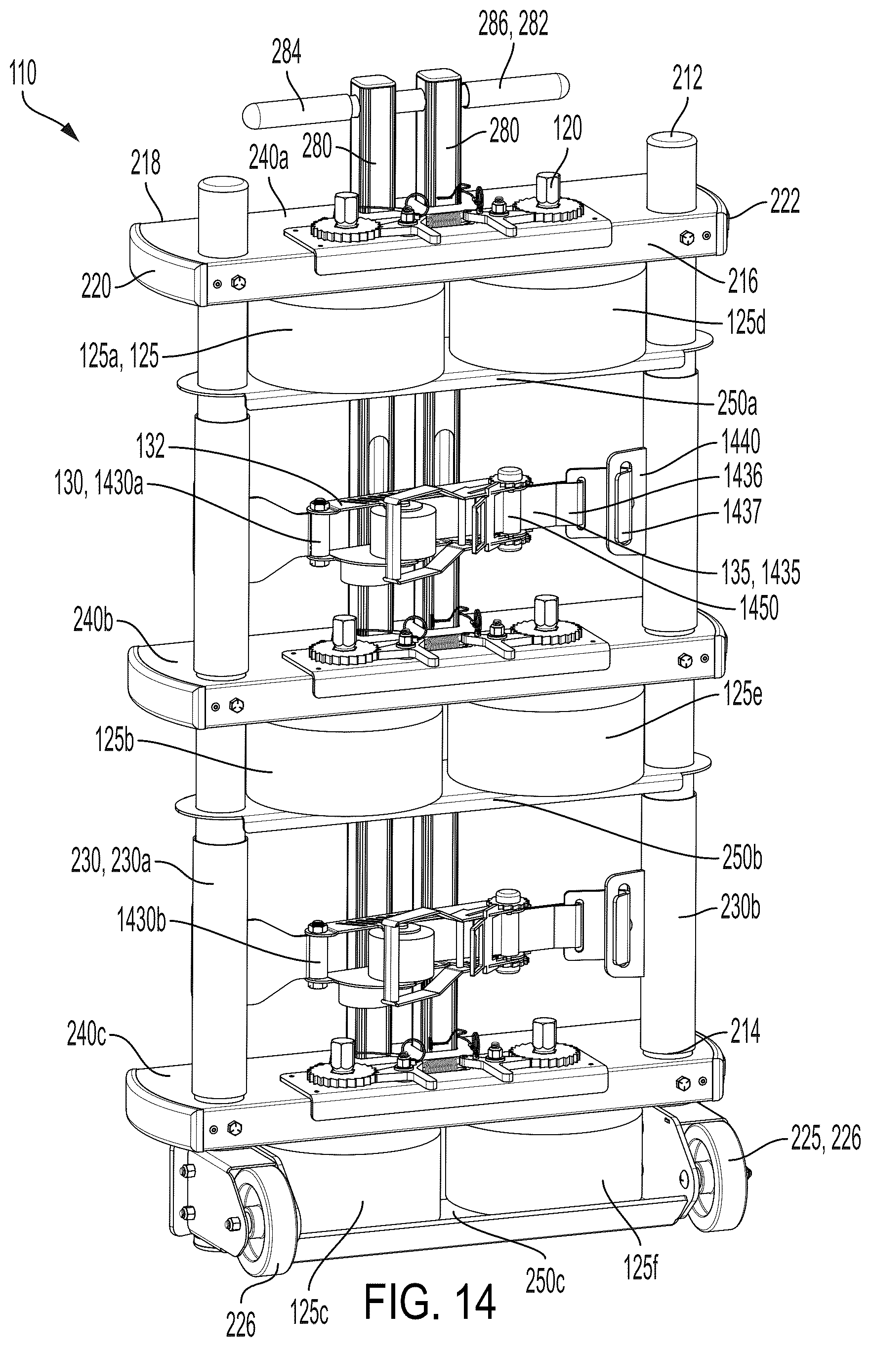 Patent US12359452 Figure 12 – Fall protection system and guardrail post assembly therefor