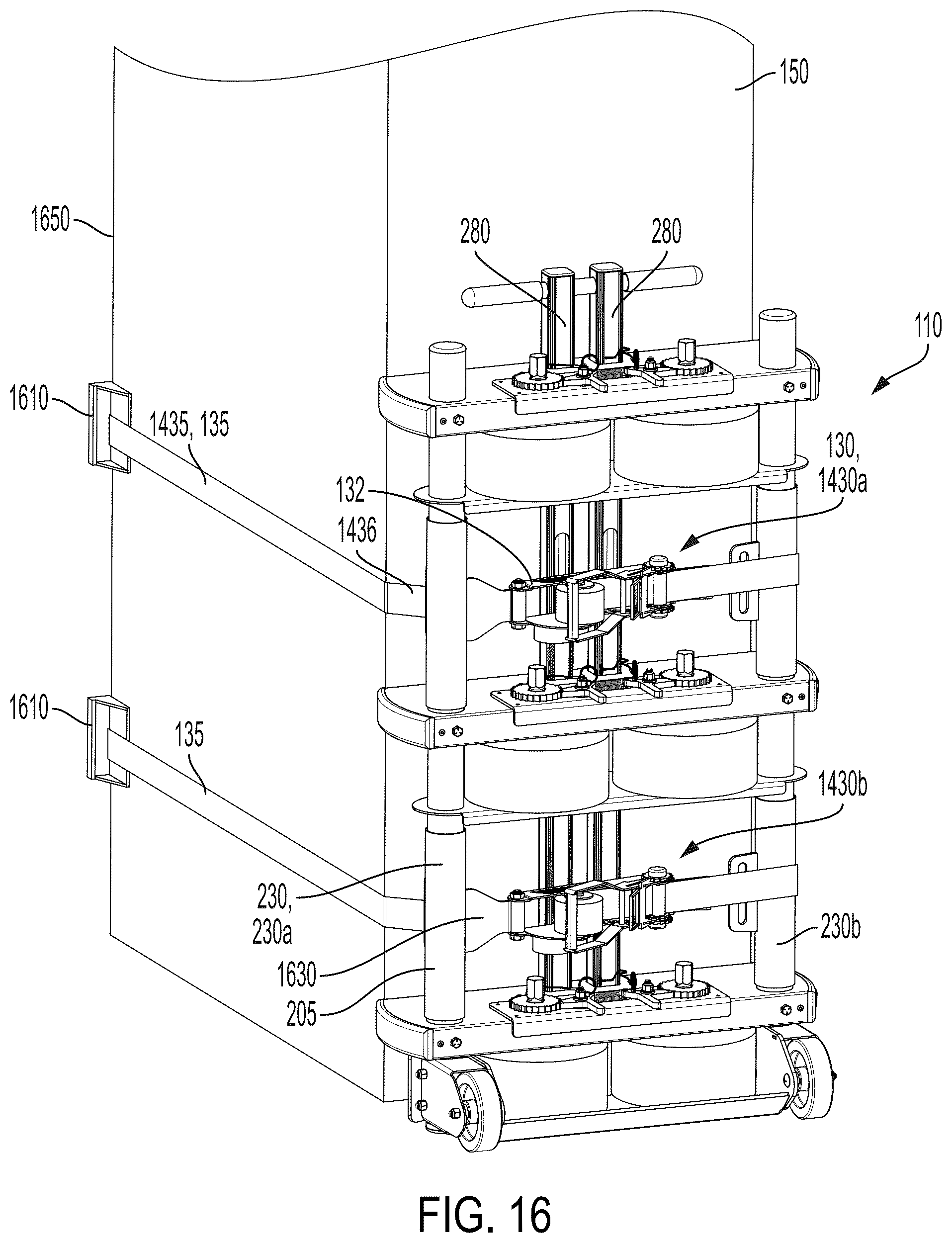 Patent US12359452 Figure 14 – Fall protection system and guardrail post assembly therefor