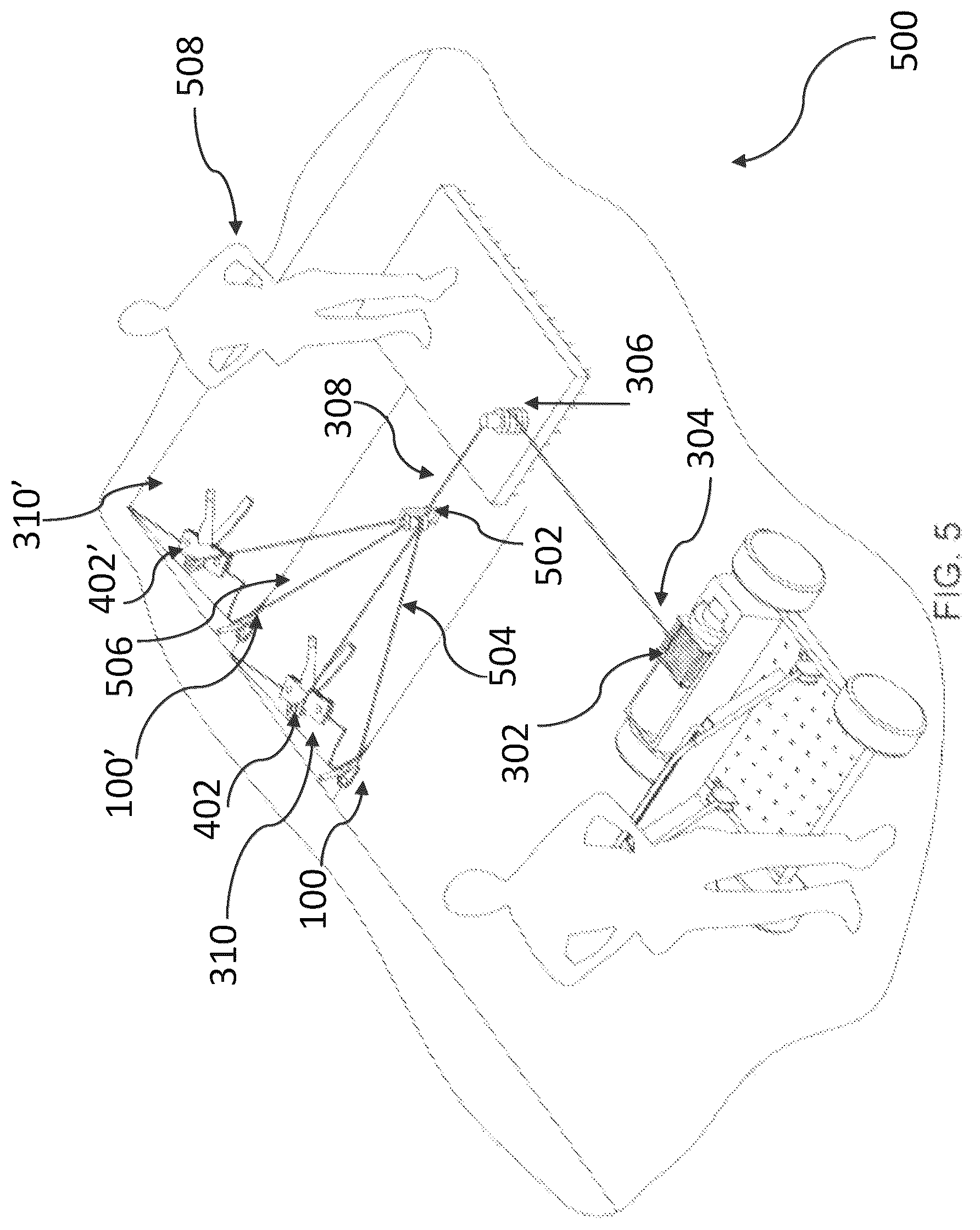Patent US12359453 Figure 5 – Carpet cutting apparatus and a method and system for removing carpet bonded to a floor