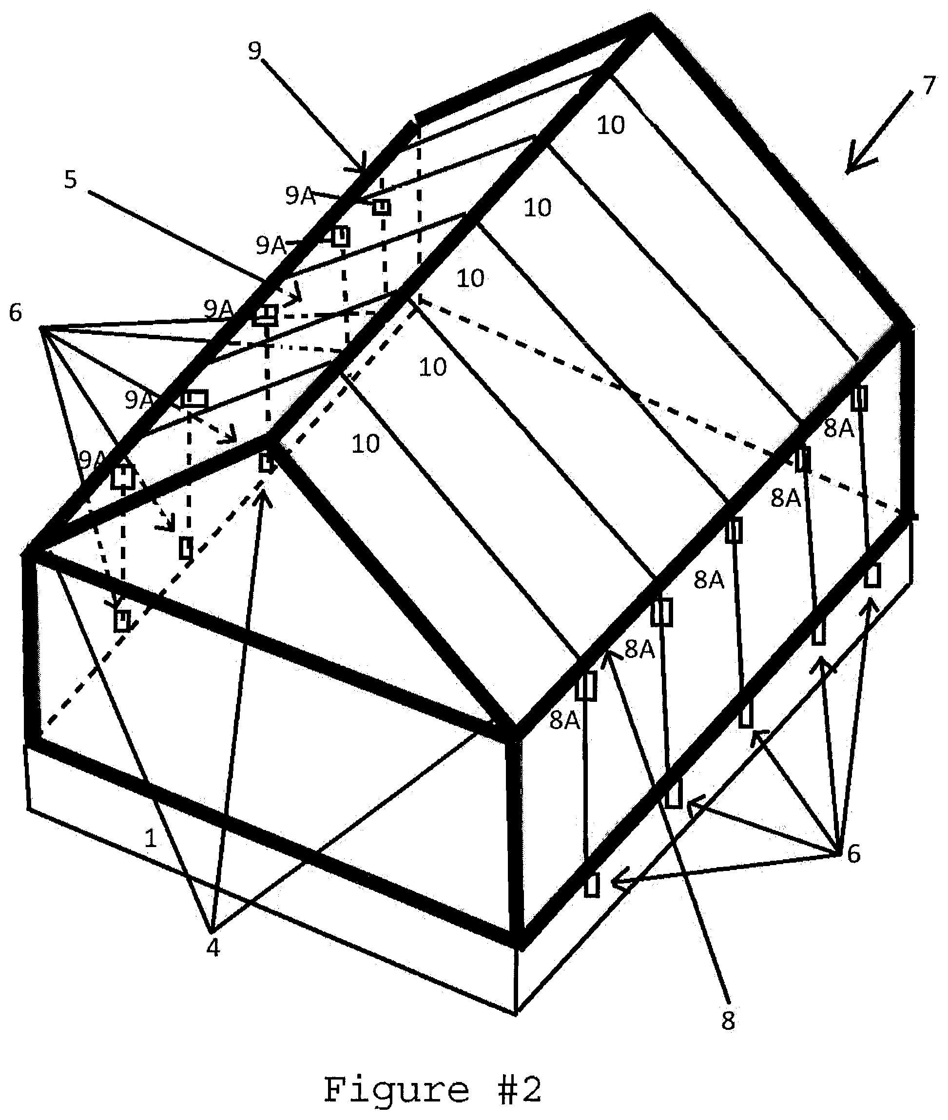Patent US12359458 Figure 2 – Apparatus for unifying structural continuous load paths and reinforcing a roofing structural system utilizing super high tensile strength tape and plastic attachment mechanisms