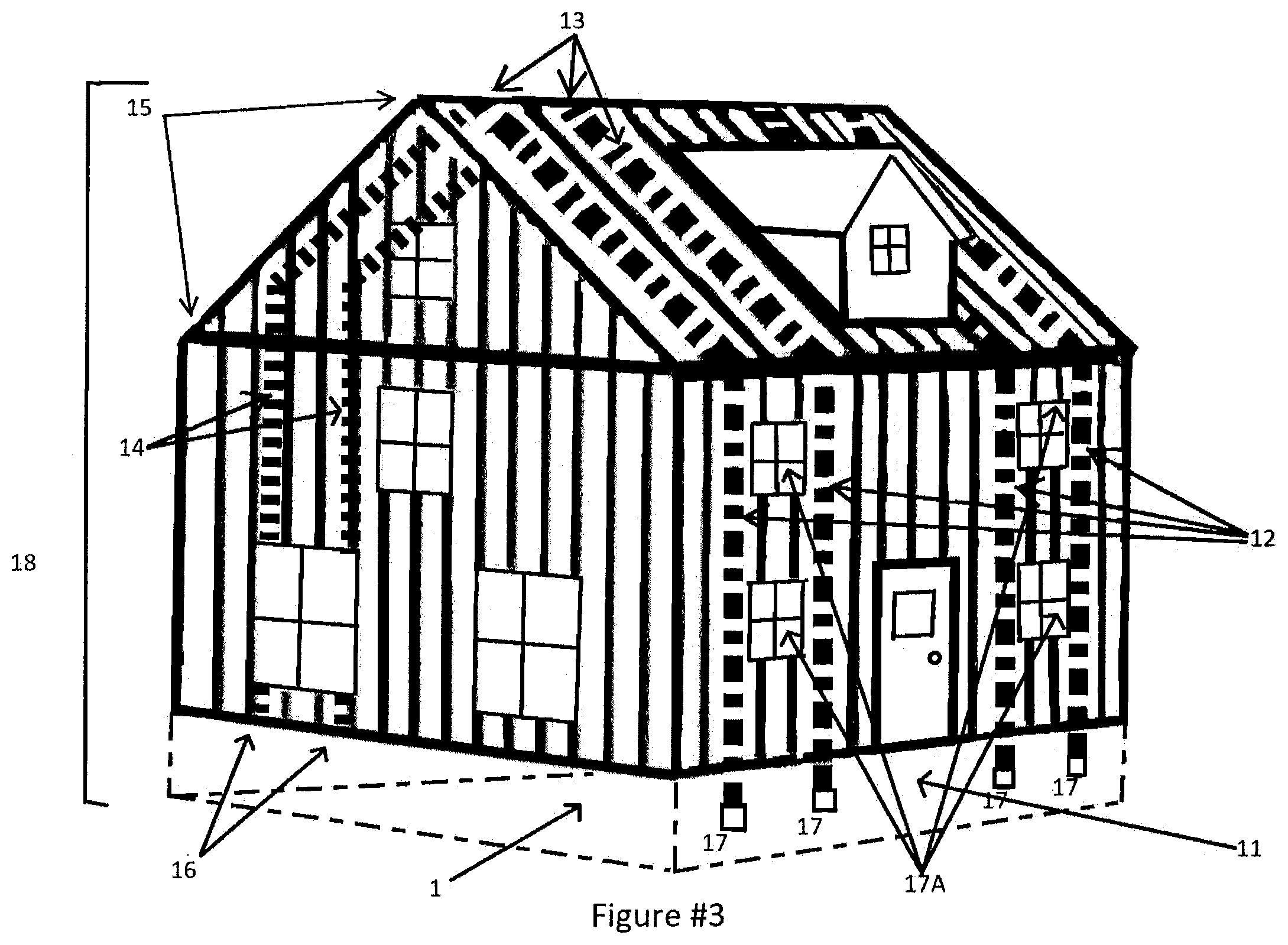 Patent US12359458 Figure 3 – Apparatus for unifying structural continuous load paths and reinforcing a roofing structural system utilizing super high tensile strength tape and plastic attachment mechanisms