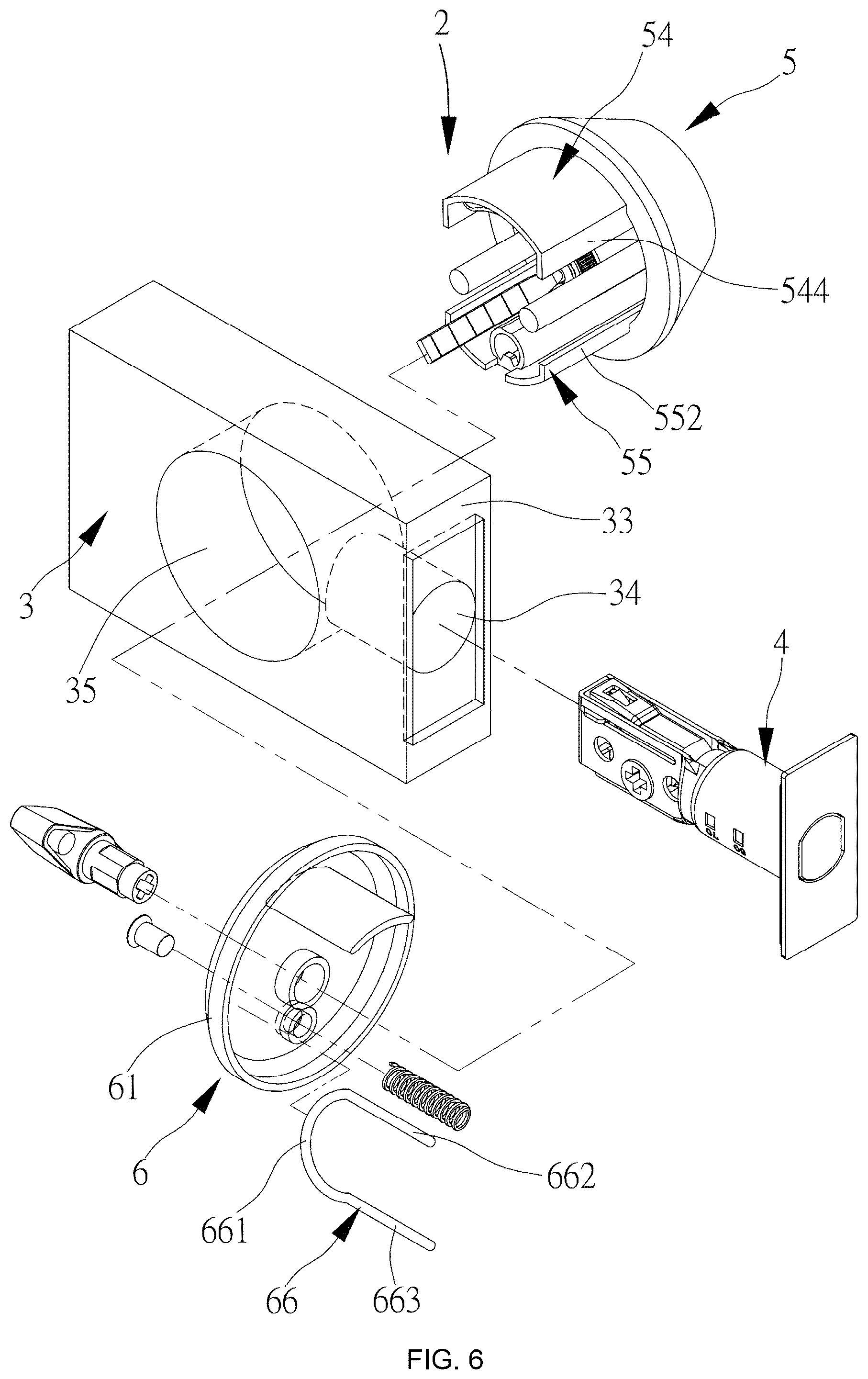 Patent US12359460 Figure 6 – Door lock