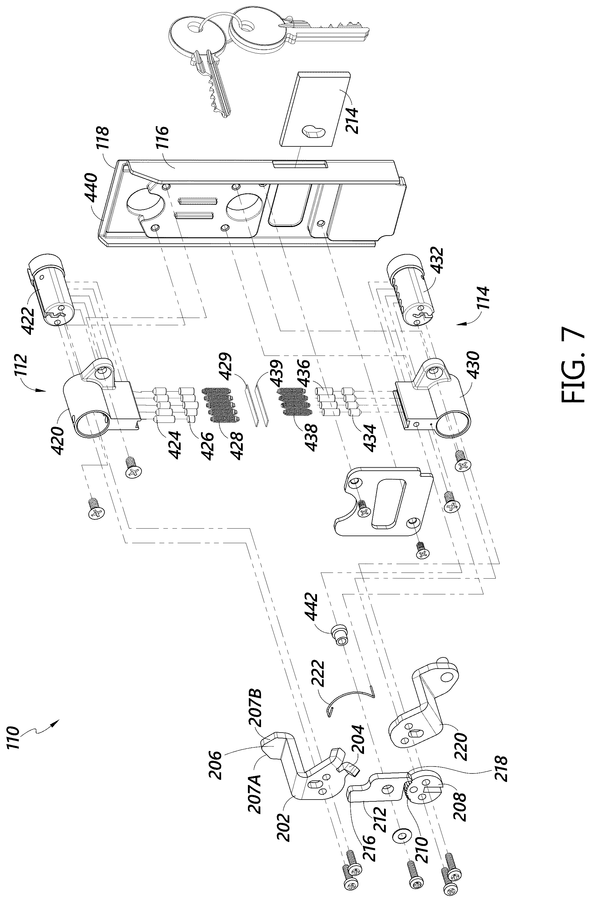 Patent US12359461 Figure 10 – Key capture lock