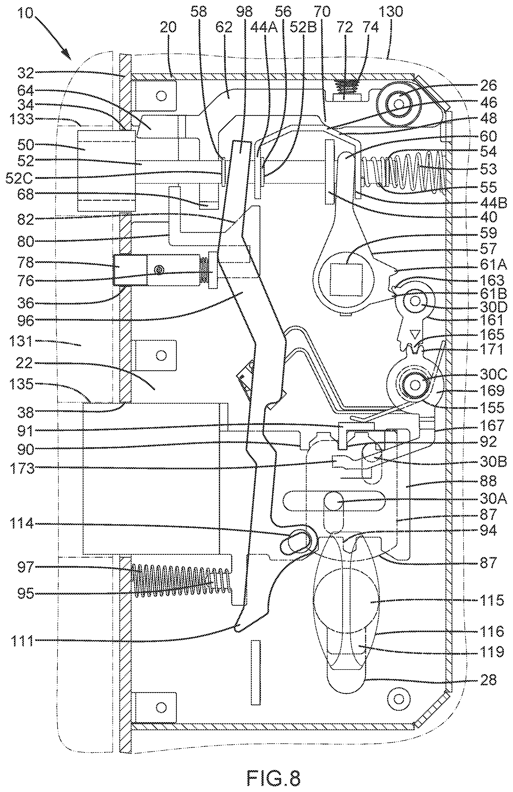 Patent US12359462 Figure 8 – Lock case interlockable with an anti-theft latch