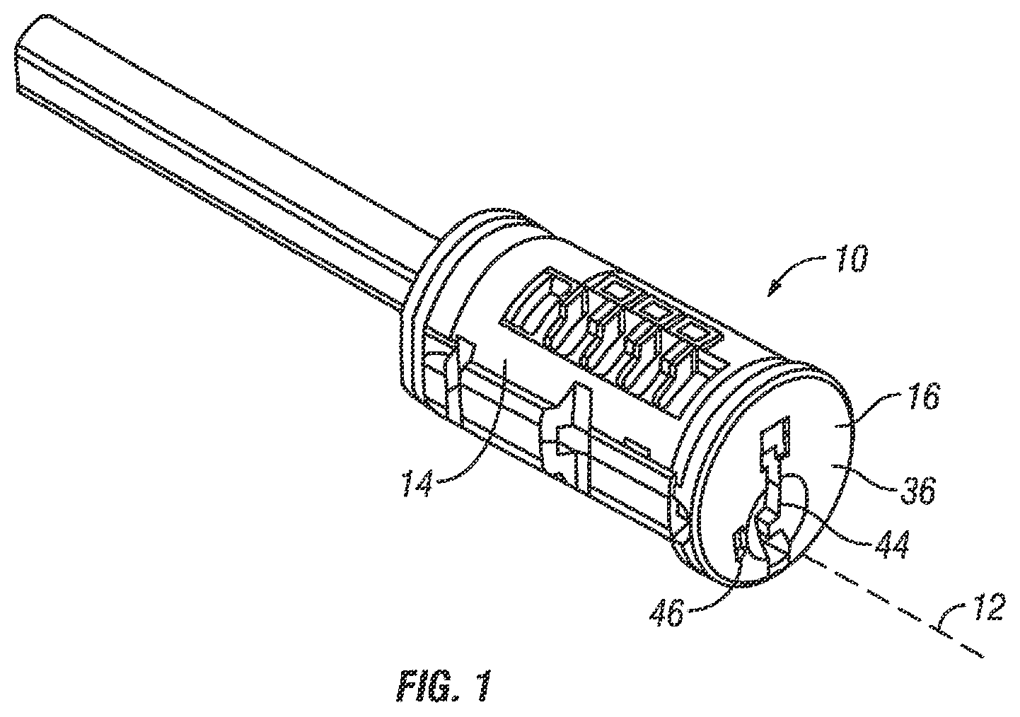 Patent US12359463 Figure 1 – Rekeyable lock cylinder with enhanced torque resistance