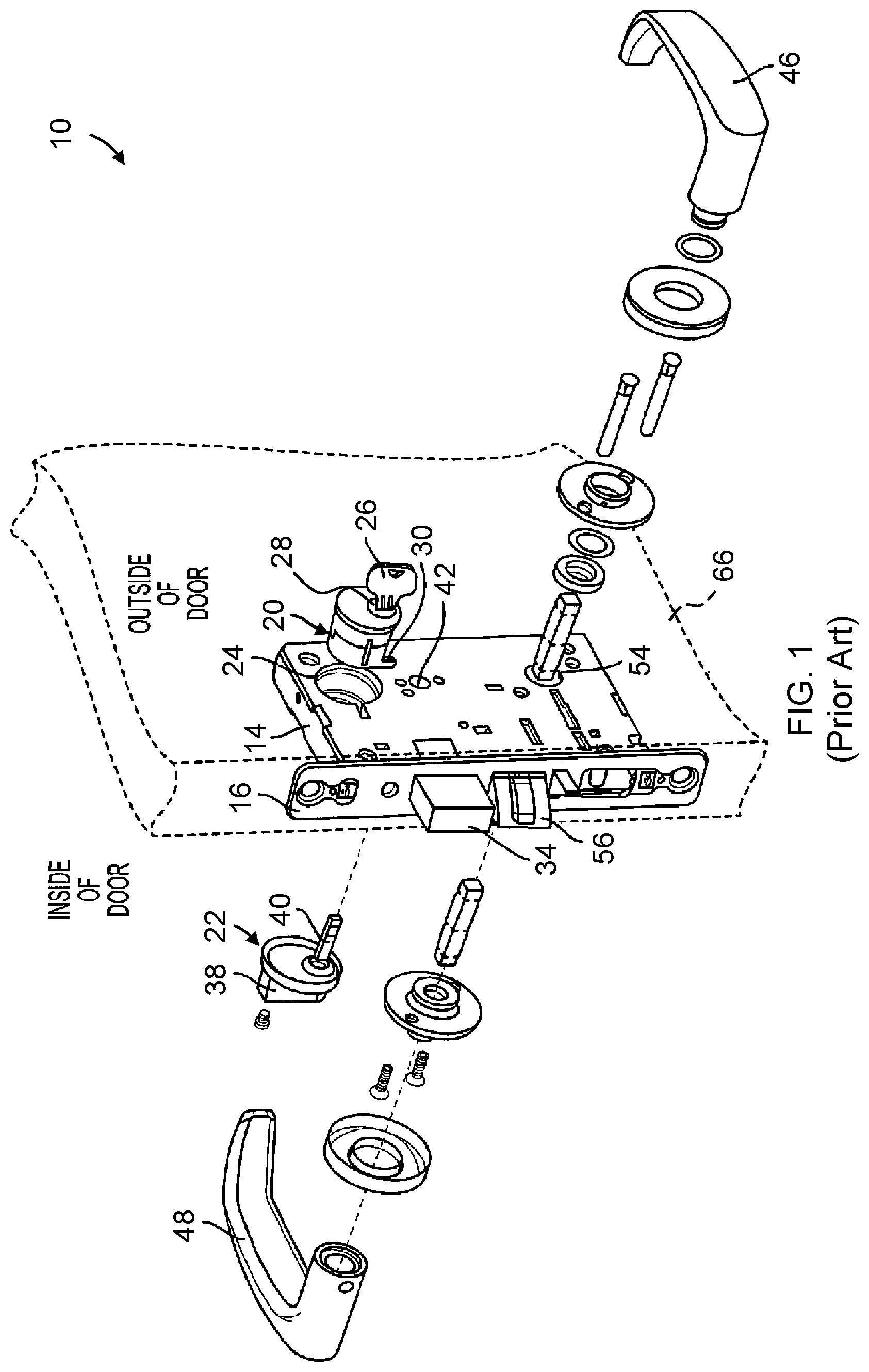Patent US12359466 Figure 1 – Motorized lock method and assembly