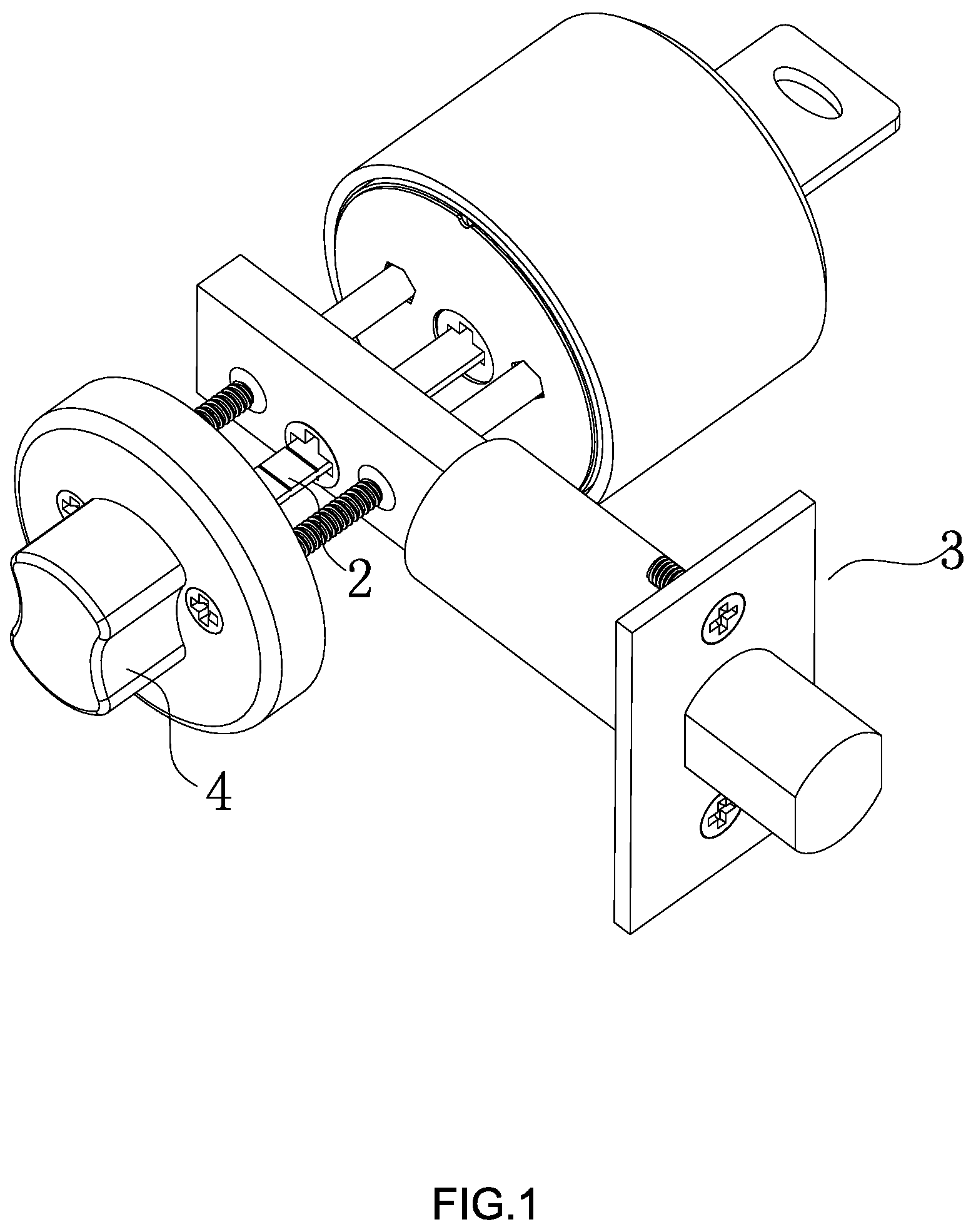 Patent US12359468 — Lock facilitating double-locking from outside — Figure 1