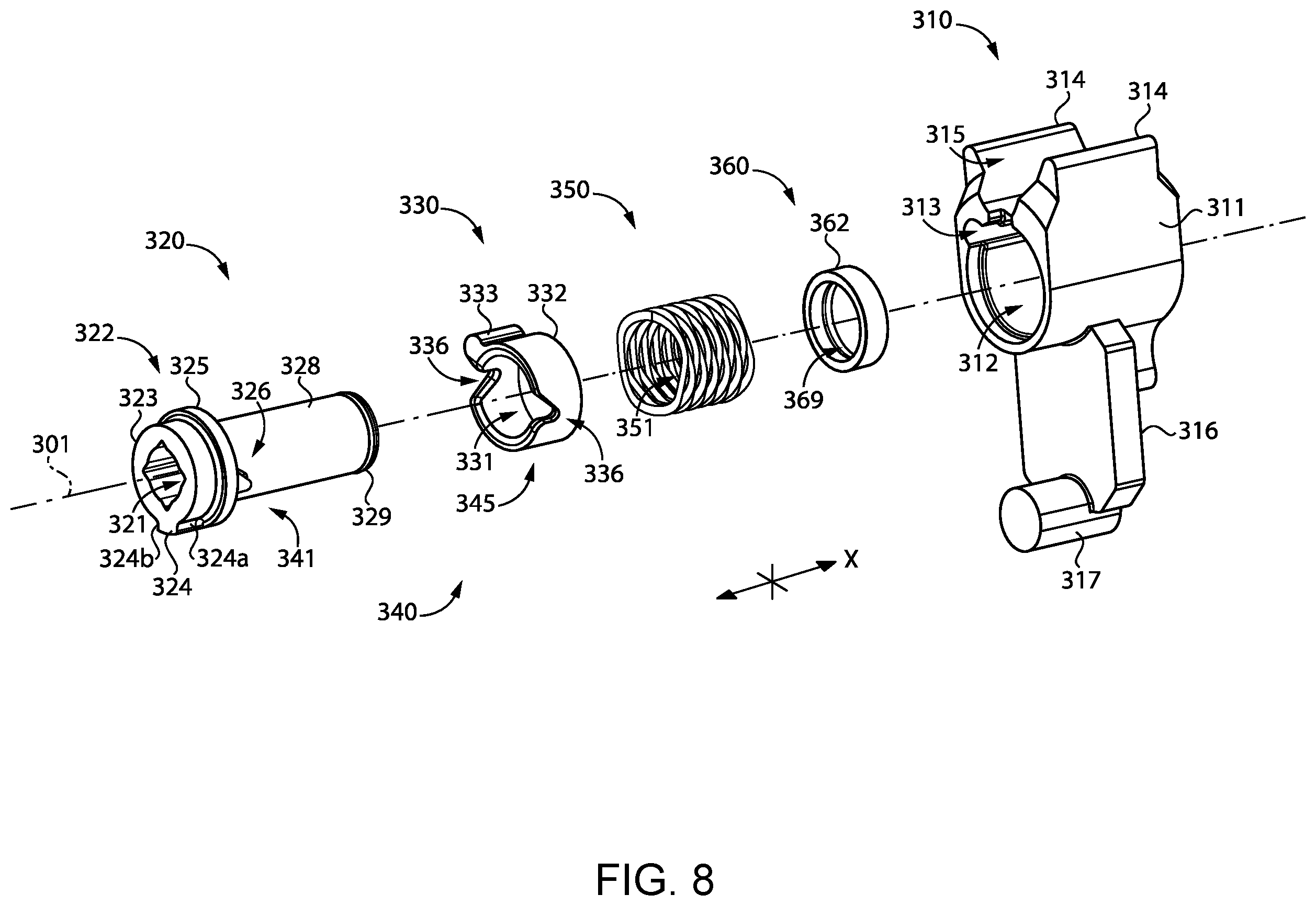 Patent US12359469 Figure 6 – Anti-barricade assembly