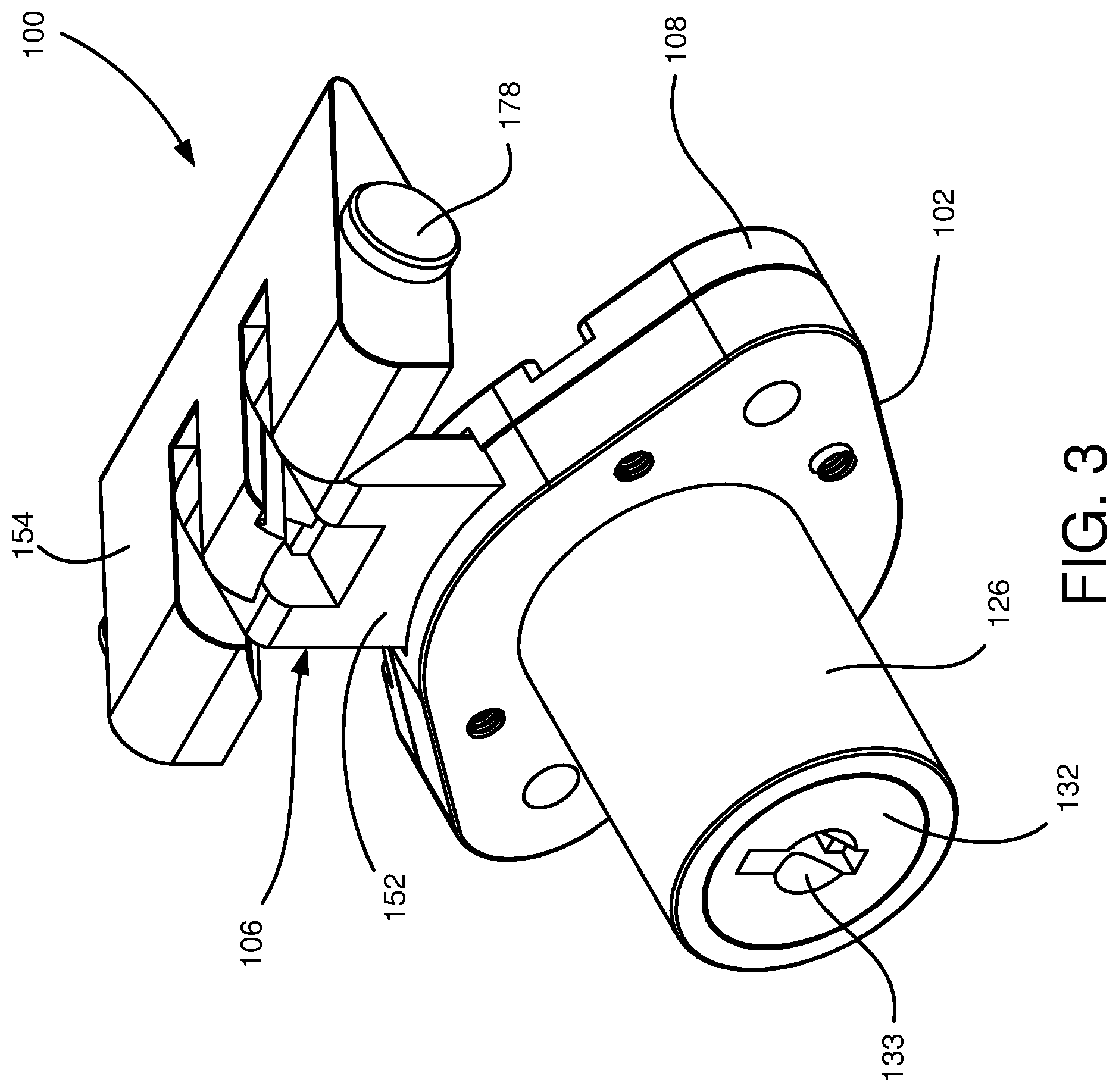 Patent US12359470 Figure 2 – Multi-axis latchbolt lock assembly