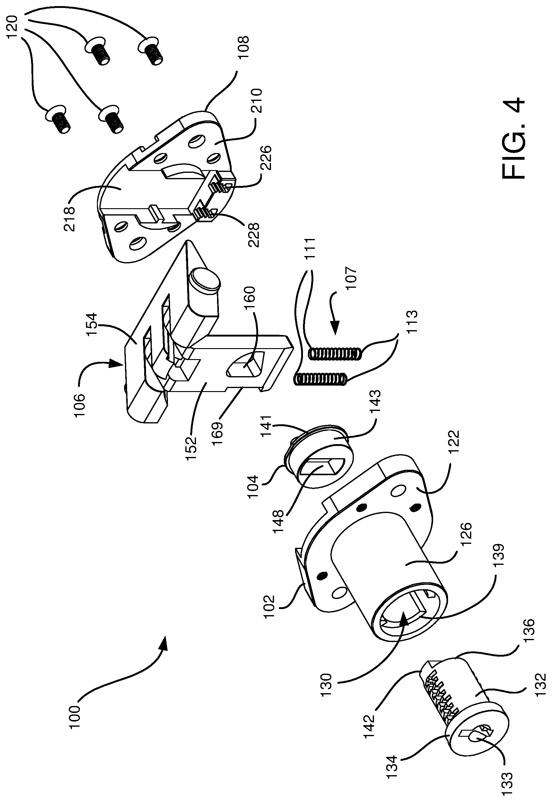 Patent US12359470 Figure 3 – Multi-axis latchbolt lock assembly