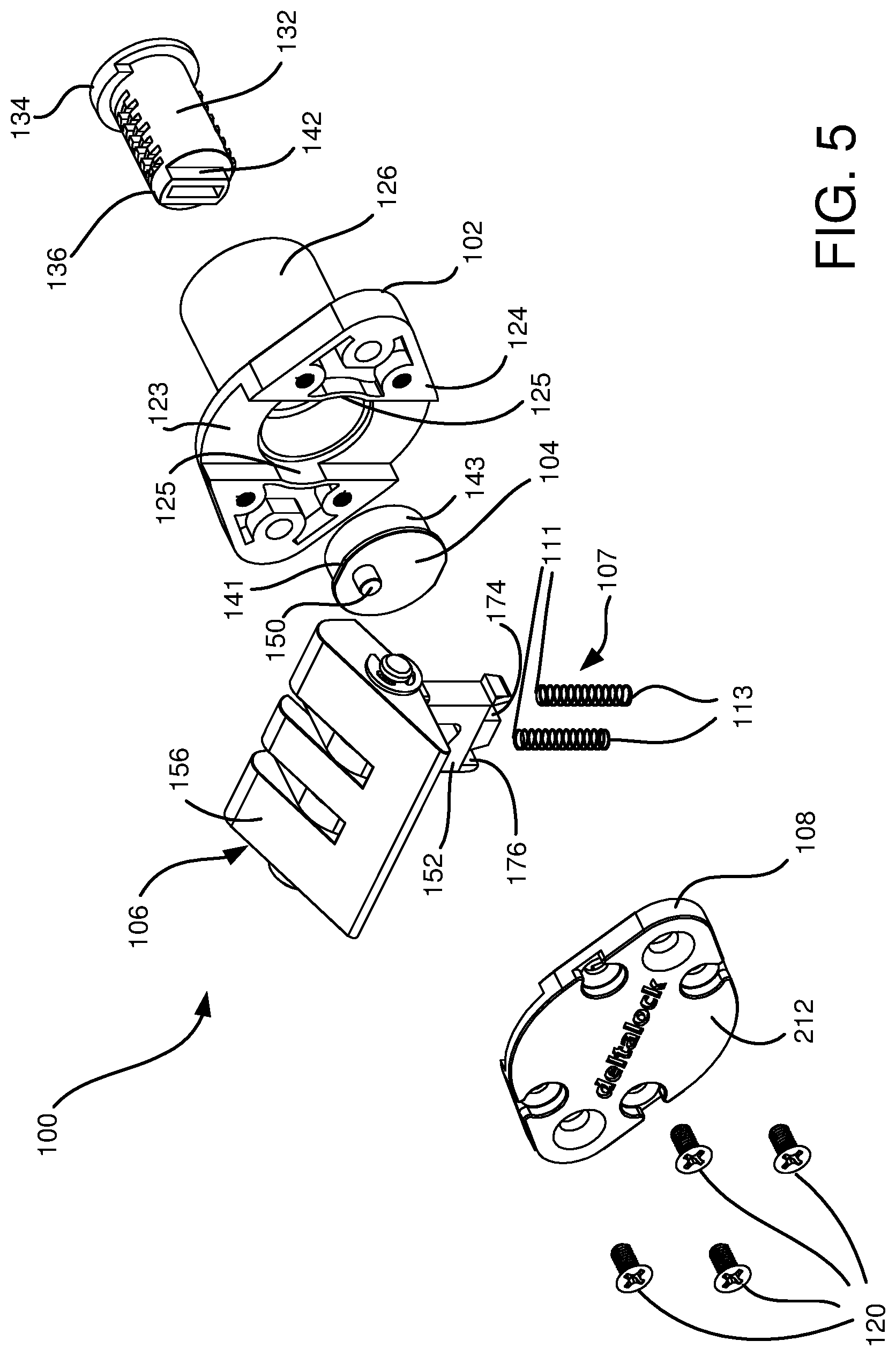 Patent US12359470 Figure 4 – Multi-axis latchbolt lock assembly