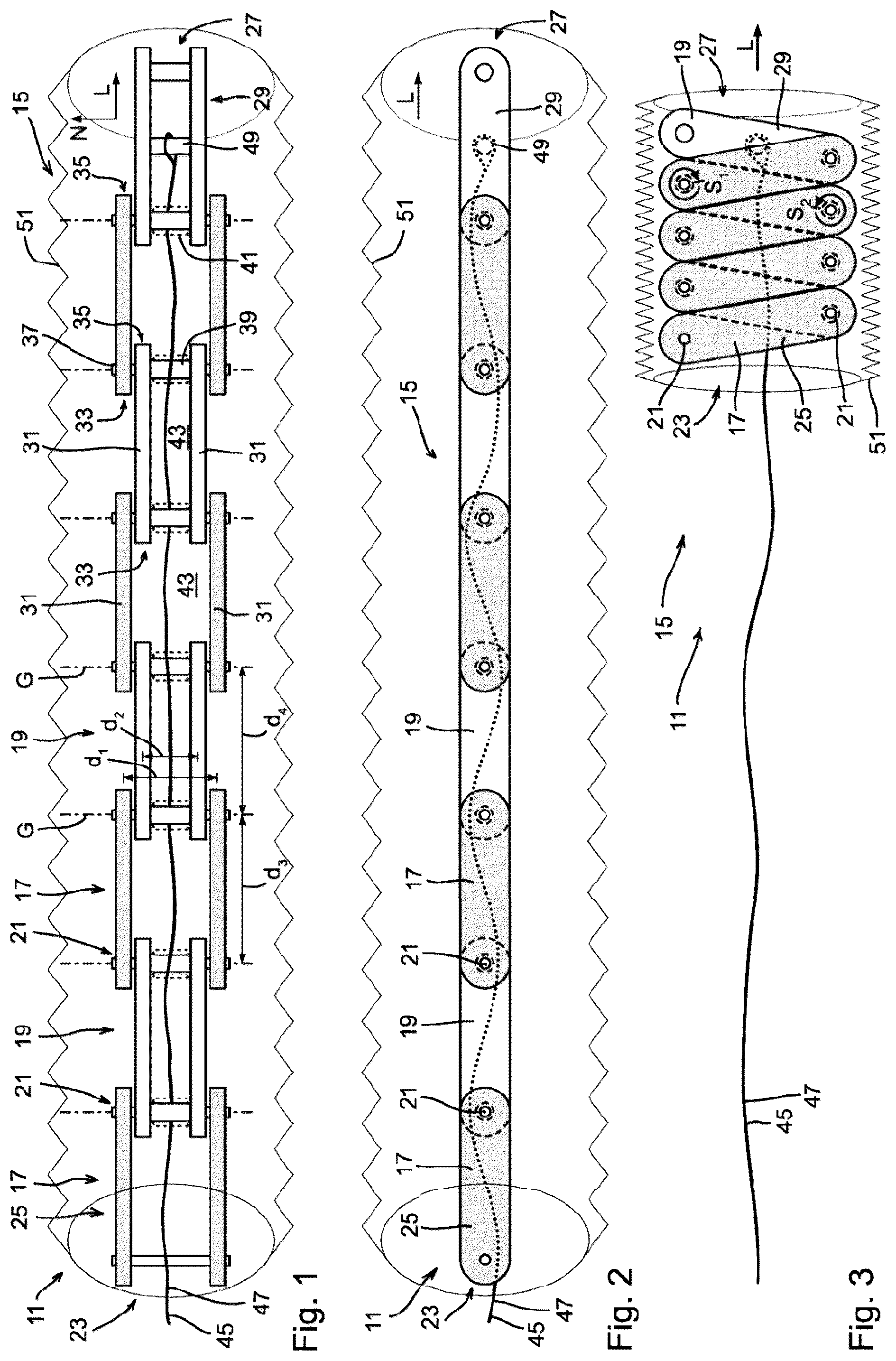Patent US12359471 Figure 1 – Chain lock and chain for a chain lock