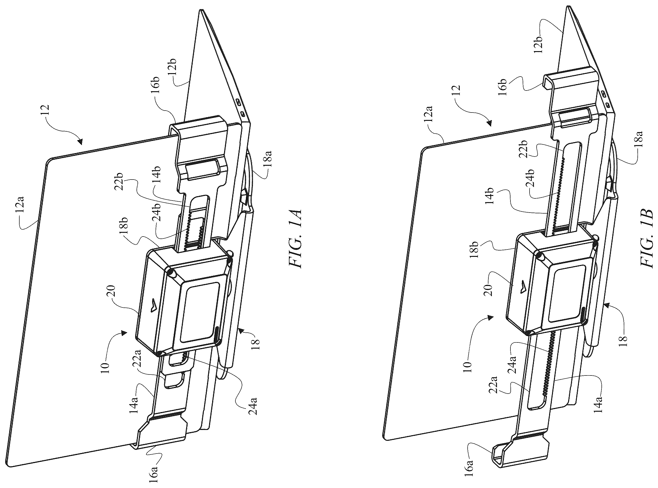 Patent US12359472 Figure 1 – Anti-theft apparatus for retail display of a laptop computer