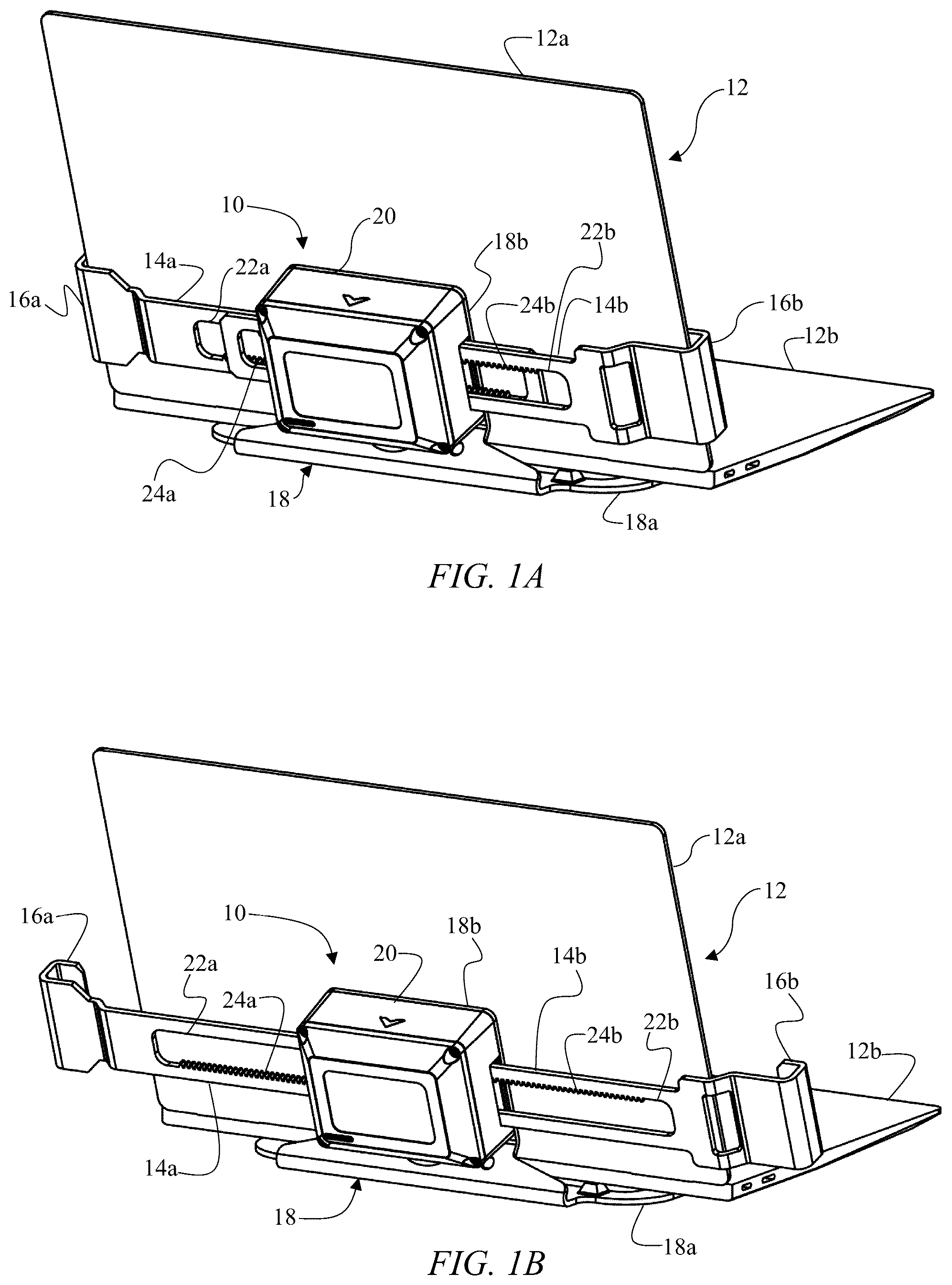 Patent US12359473 Figure 1 – Anti-theft device with electromechanically retractable locking arms