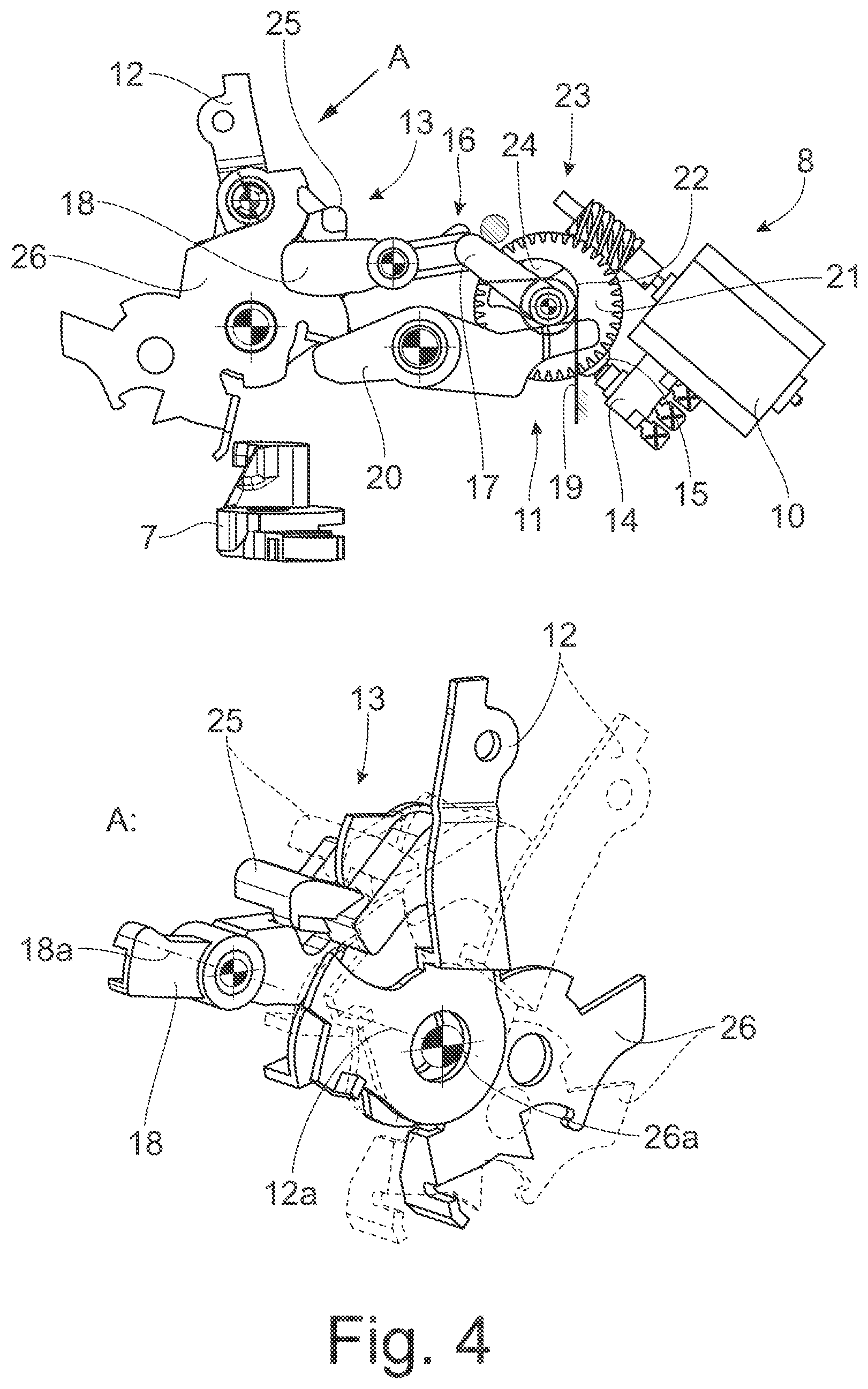 Patent US12359474 Figure 4 – Motor vehicle lock