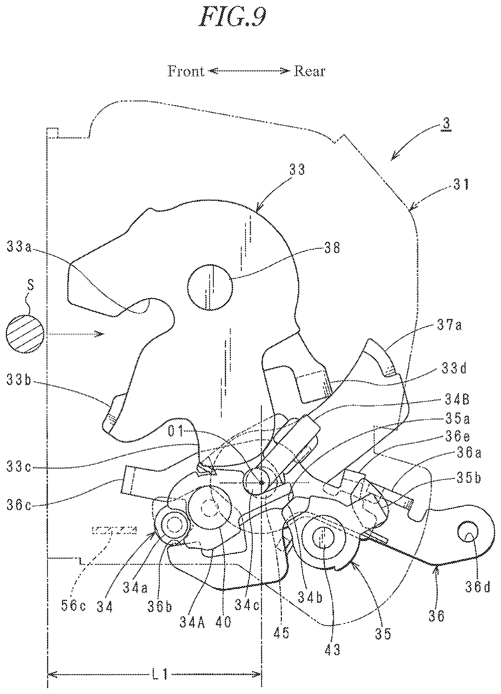 Patent US12359475 Figure 9 – Vehicle door latch device