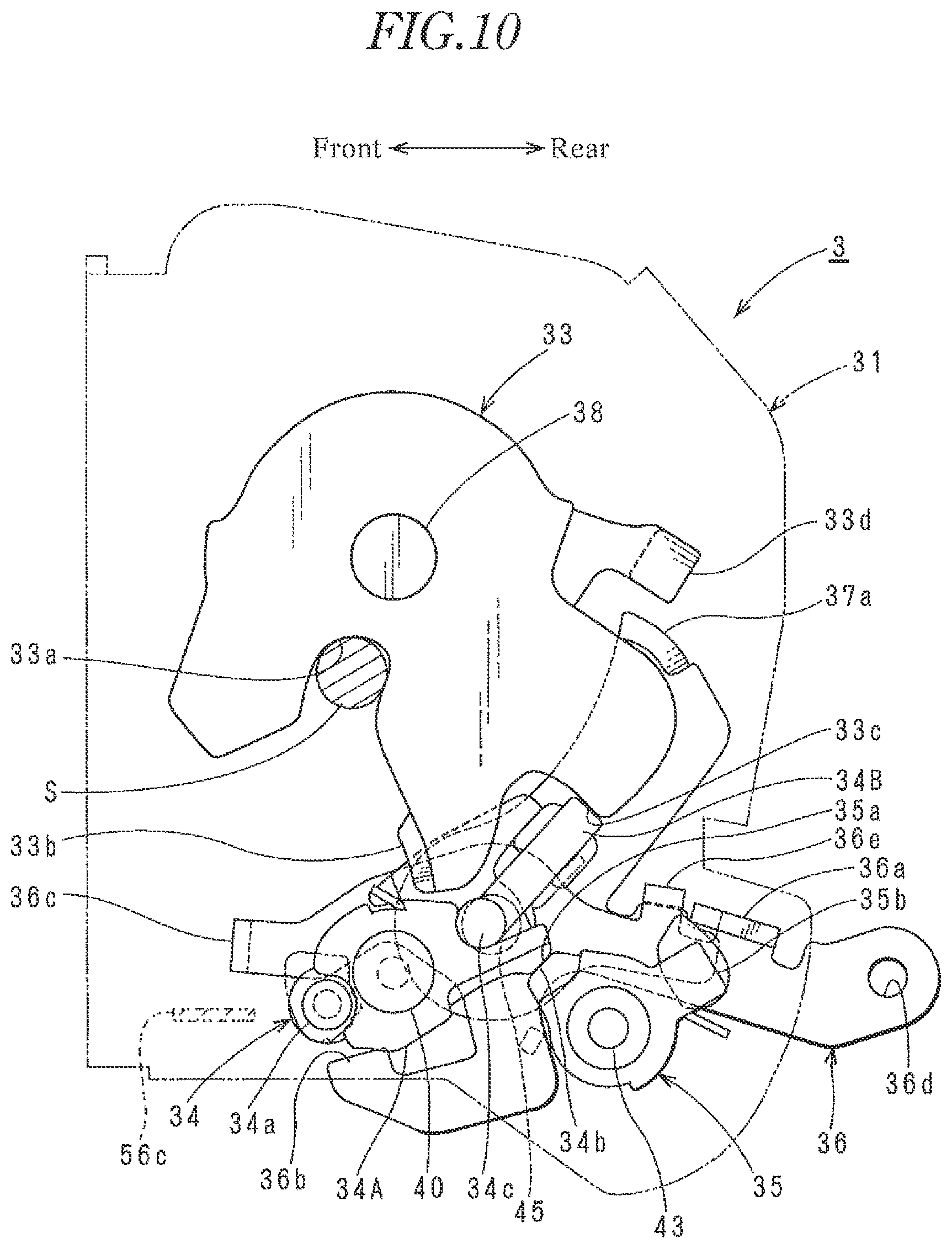 Patent US12359475 Figure 10 – Vehicle door latch device