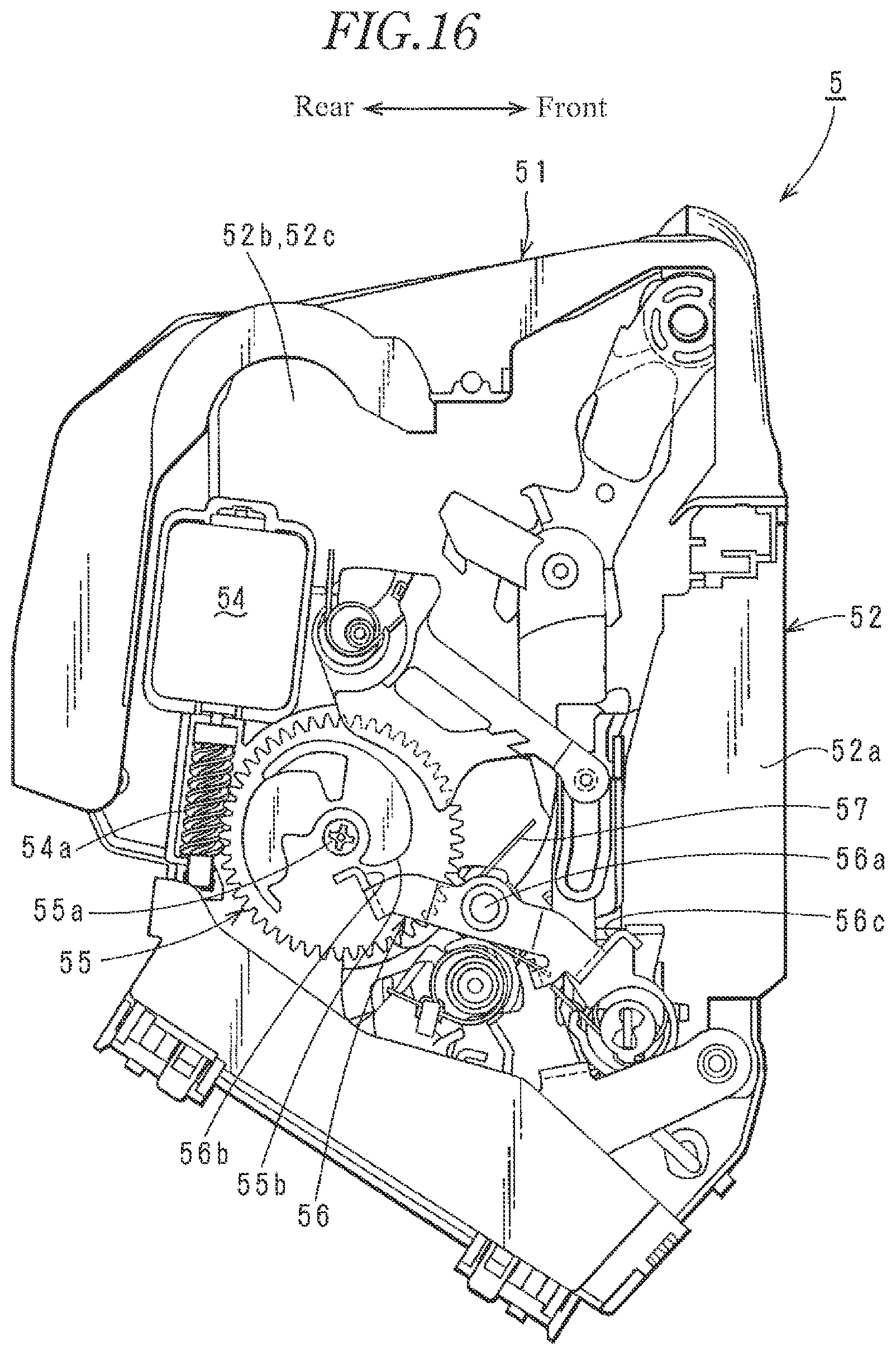Patent US12359475 Figure 16 – Vehicle door latch device