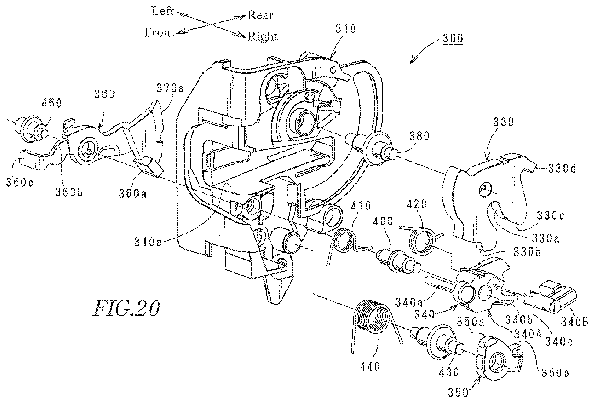 Patent US12359475 Figure 20 – Vehicle door latch device
