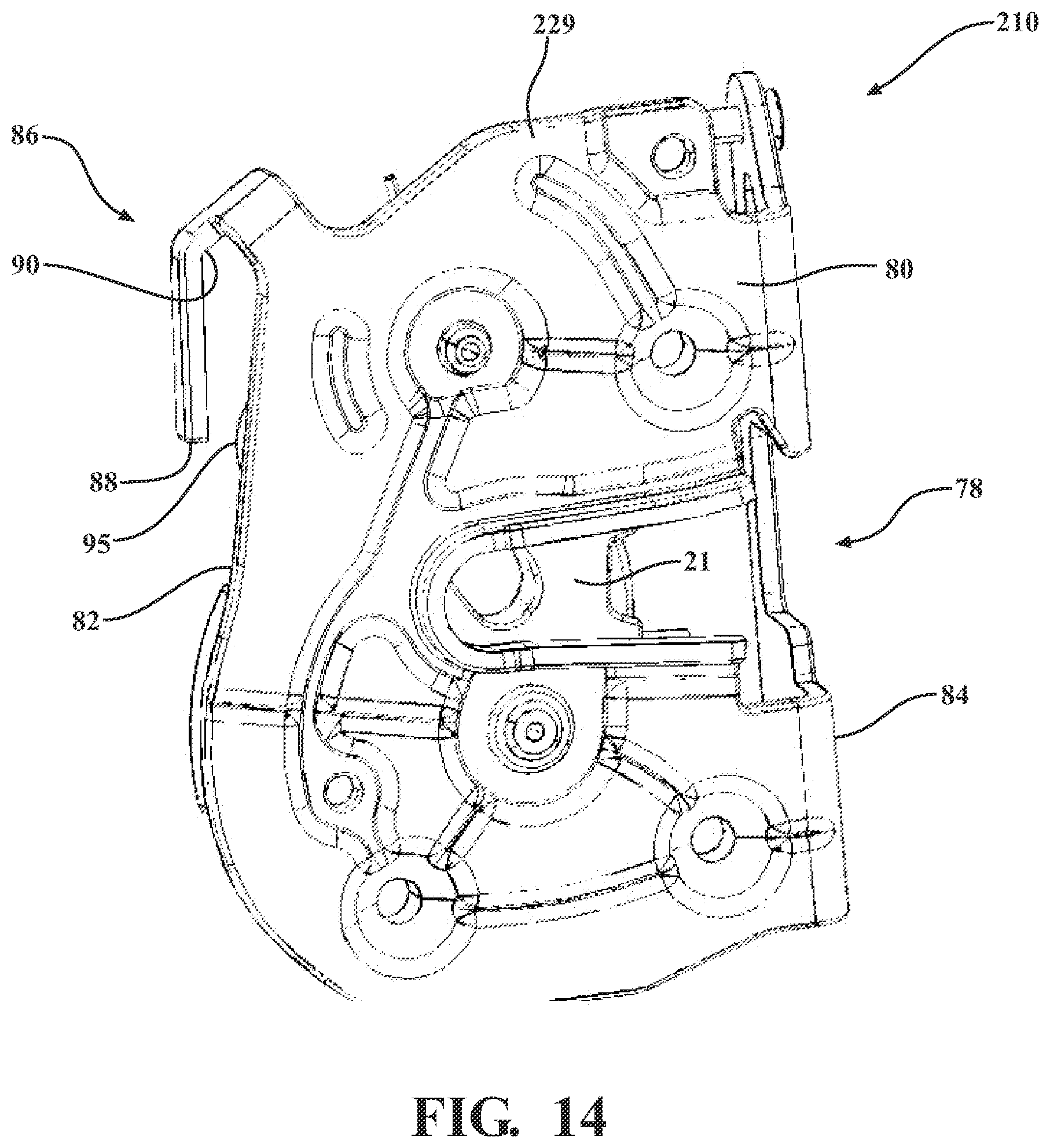 Patent US12359476 Figure 15 – Closure latch assembly with power latch release mechanism having dual drive power release actuator and multi-stage gearset