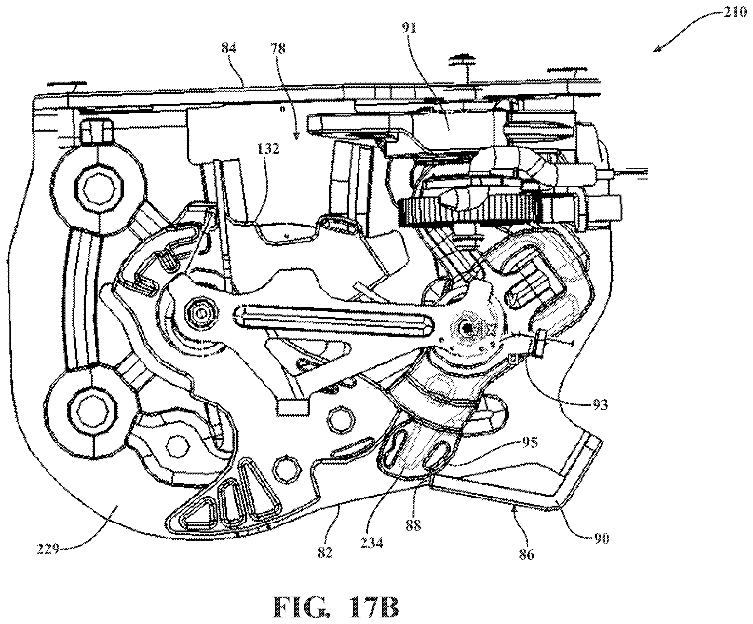 Patent US12359476 Figure 20 – Closure latch assembly with power latch release mechanism having dual drive power release actuator and multi-stage gearset