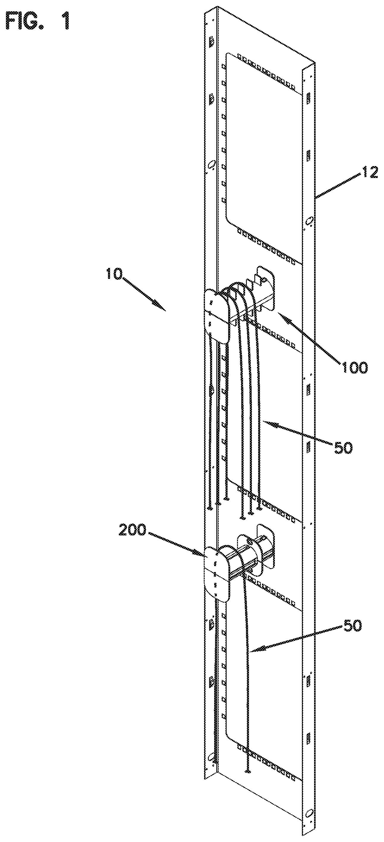Patent US12359478 Figure 1 – Cabinet including door locking indicator