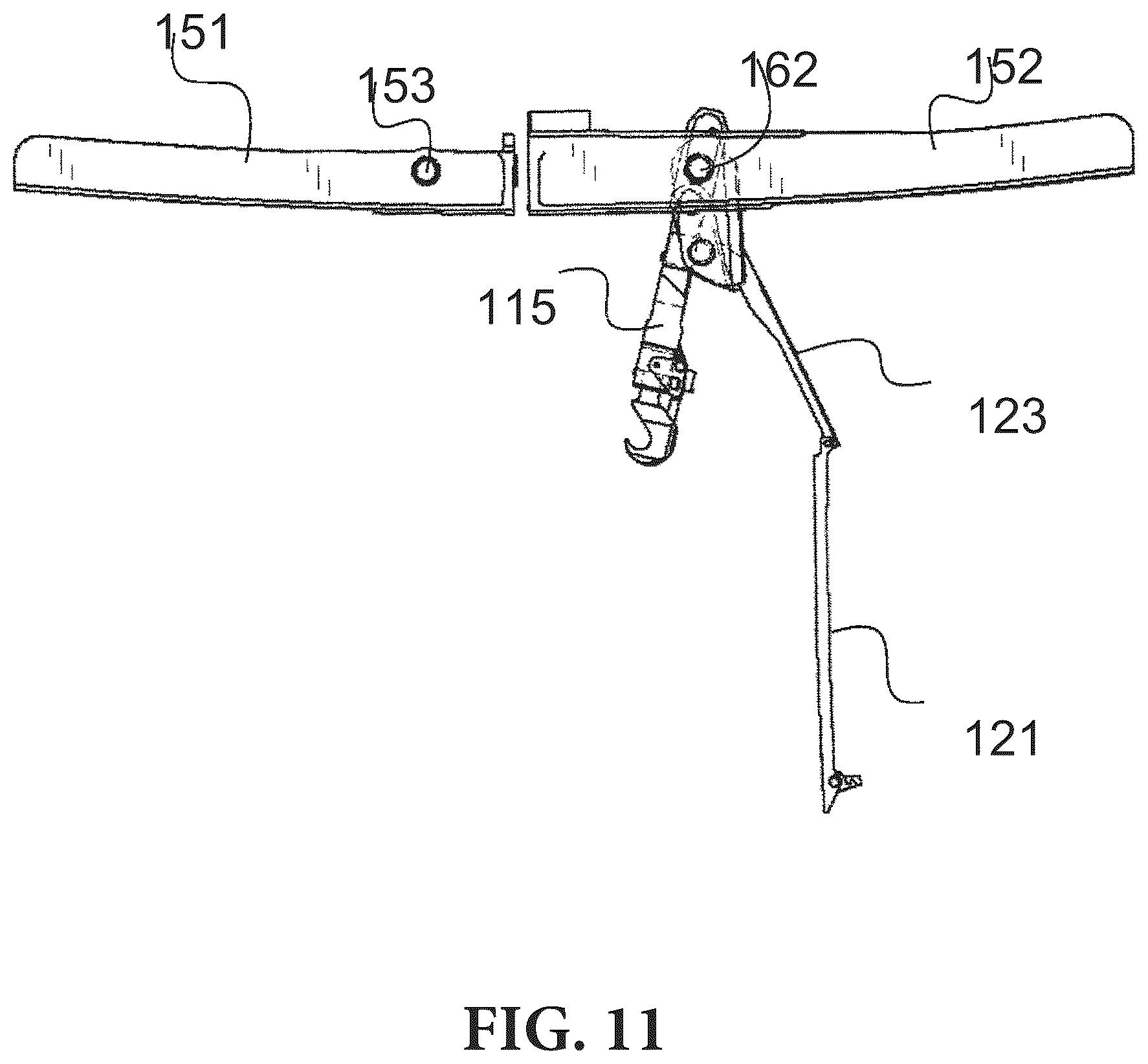 Patent US12359479 Figure 10 – Hook latch with adjustable throw