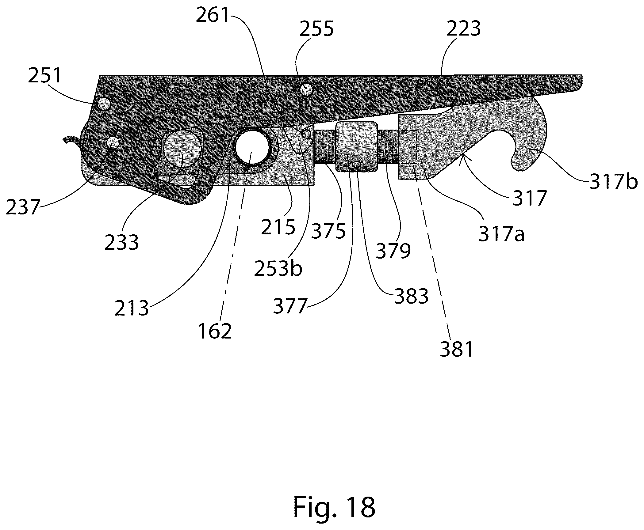 Patent US12359479 Figure 17 – Hook latch with adjustable throw
