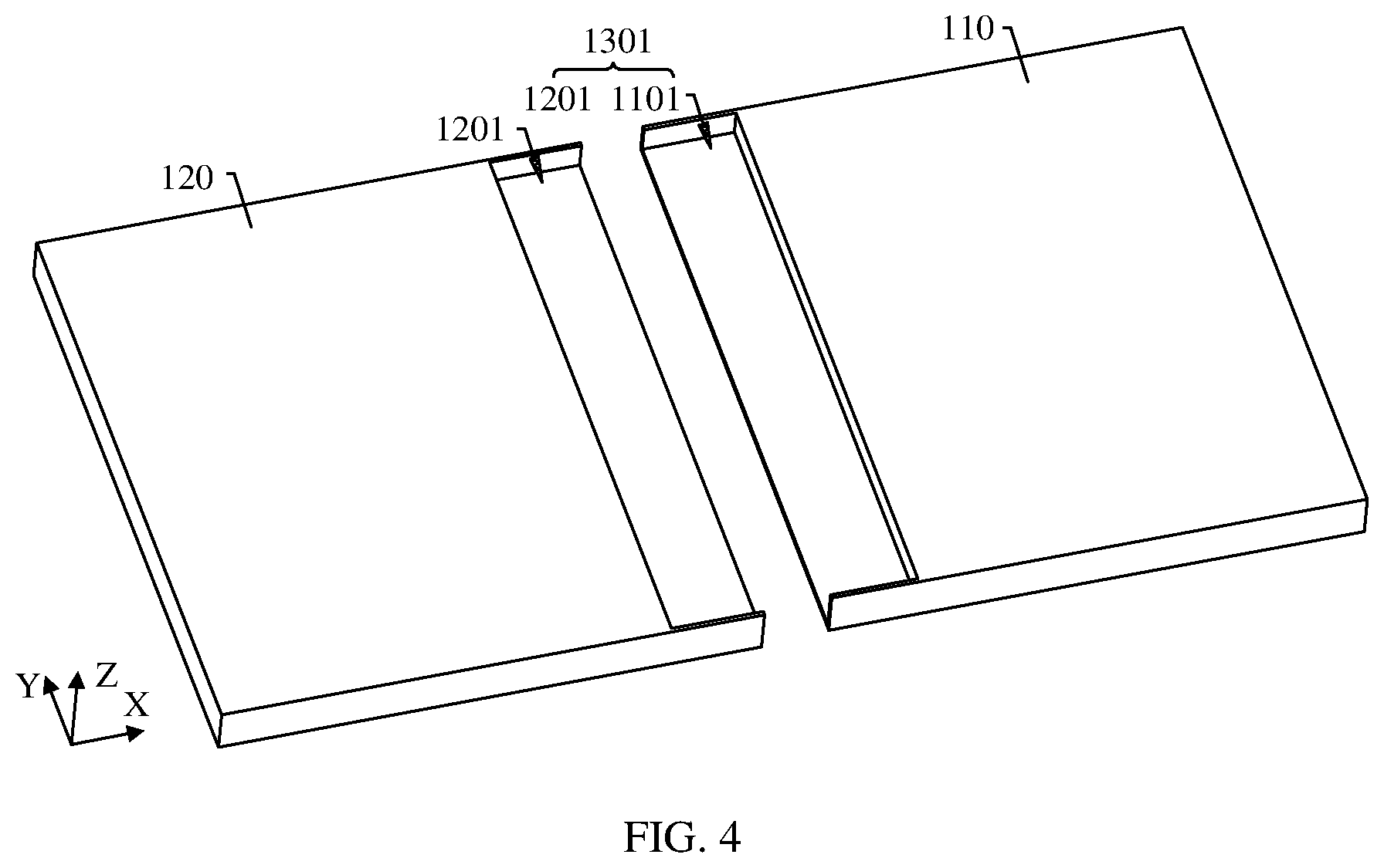 Patent US12359485 Figure 4 – Damping assembly, rotating mechanism, and foldable terminal
