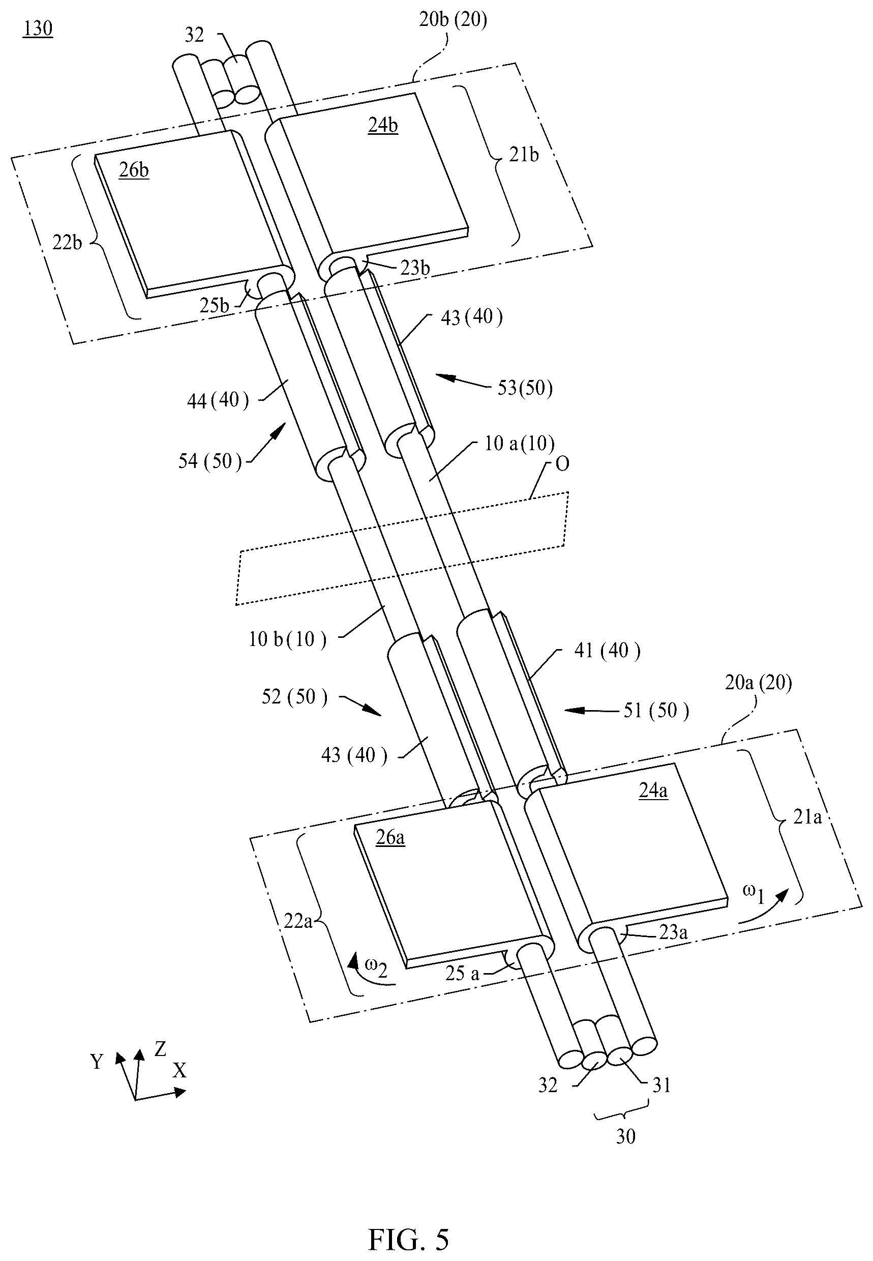 Patent US12359485 Figure 5 – Damping assembly, rotating mechanism, and foldable terminal