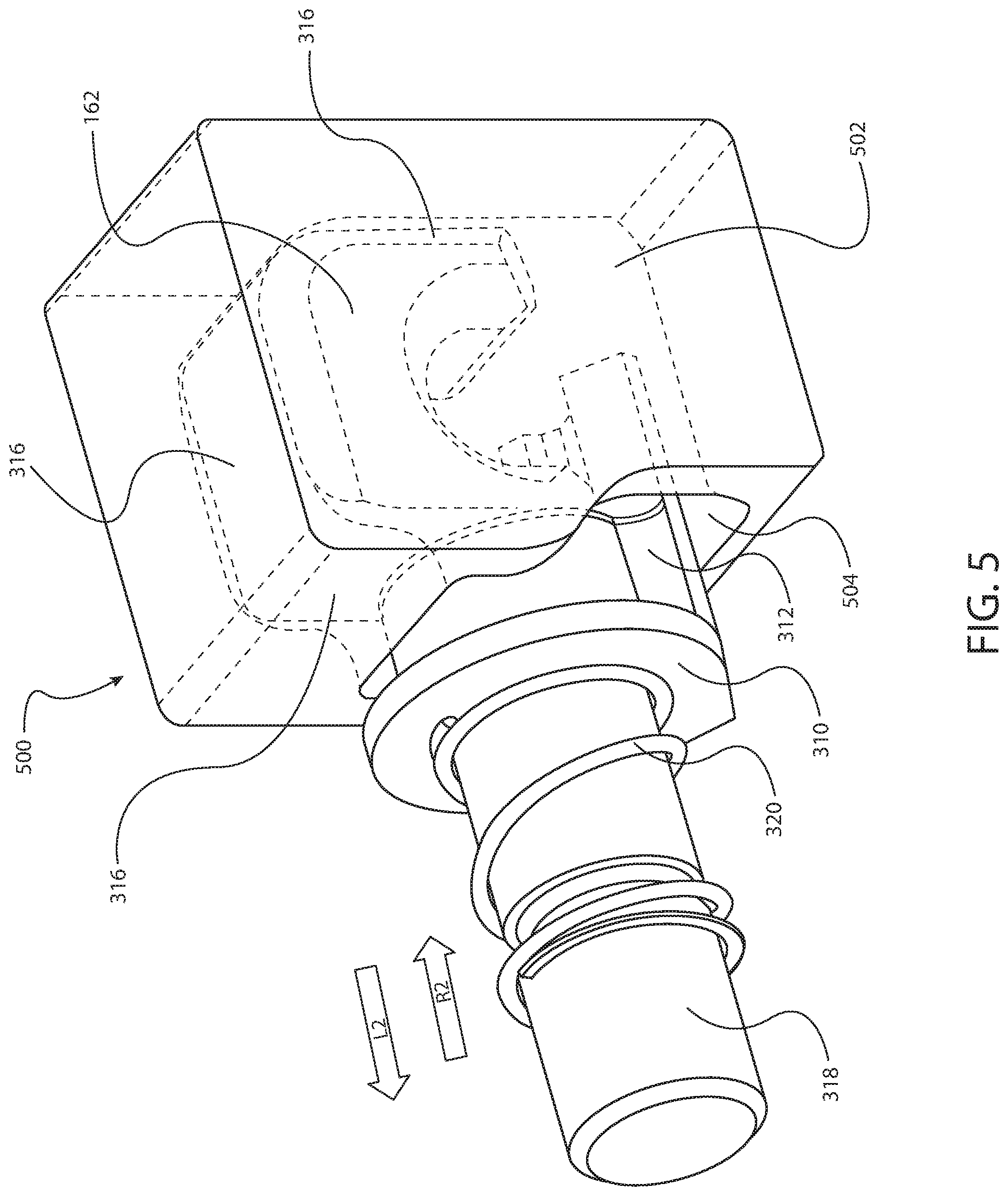 Patent US12359486 Figure 5 – Retention device for a hold open rod